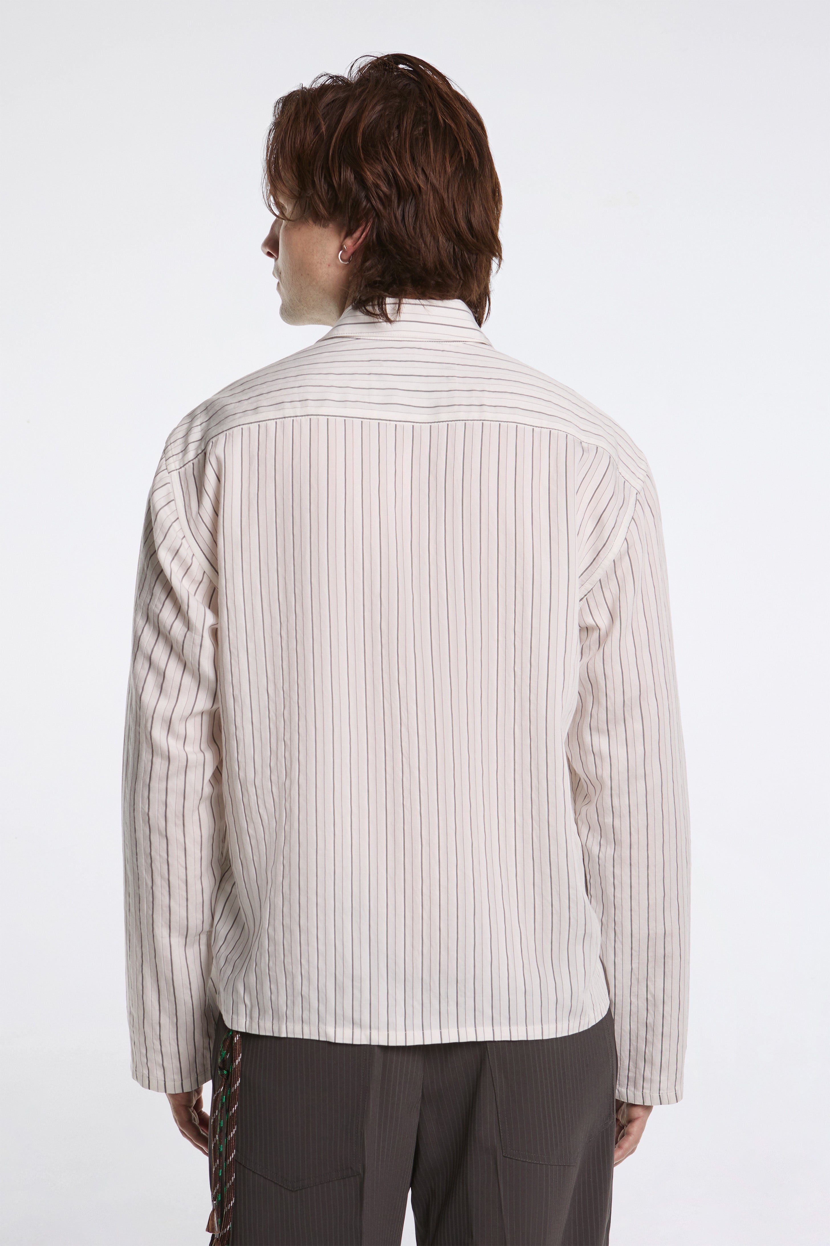 L/S Cropped Casual Shirt White