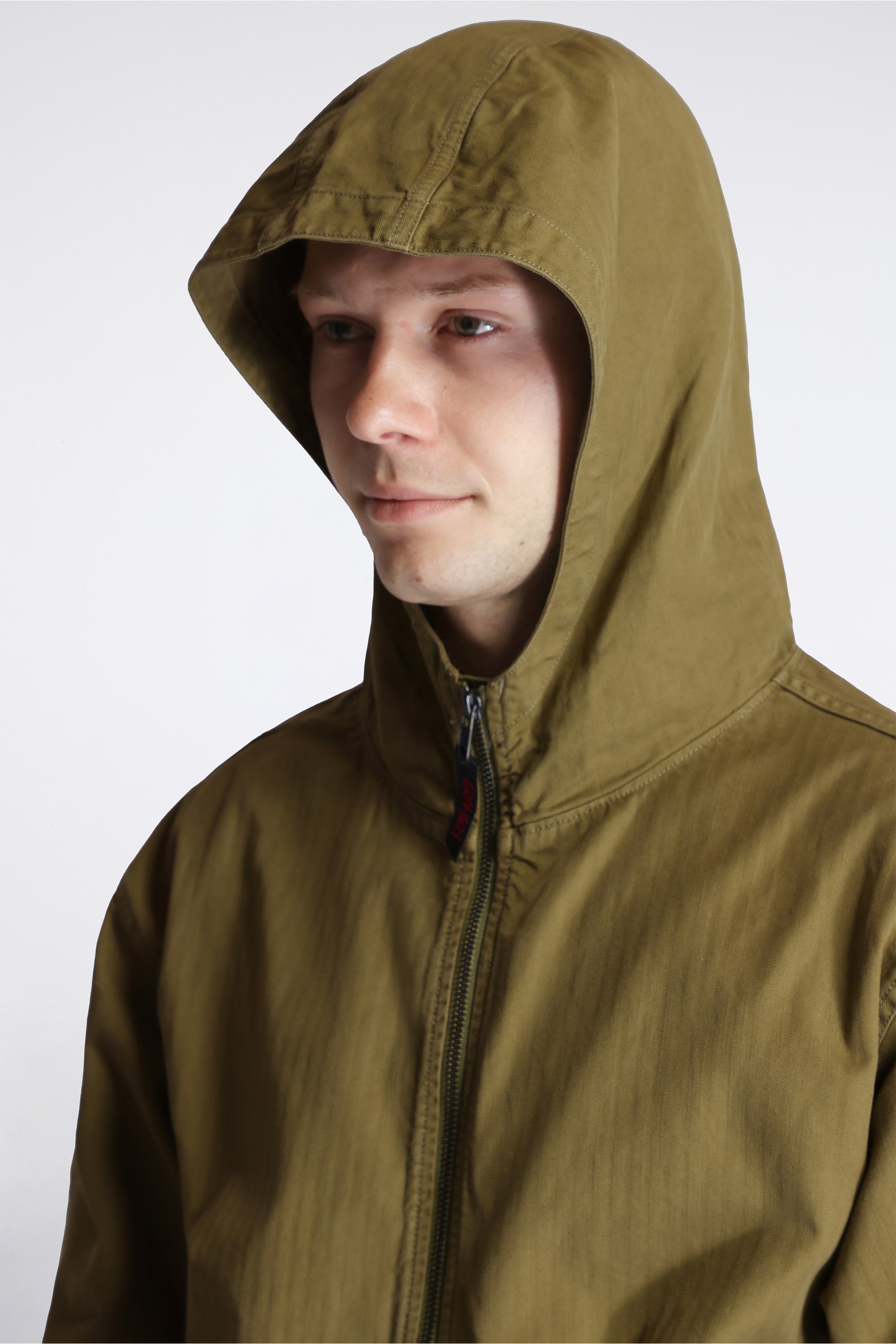 Herringbone Hooded Jacket Olive Drab