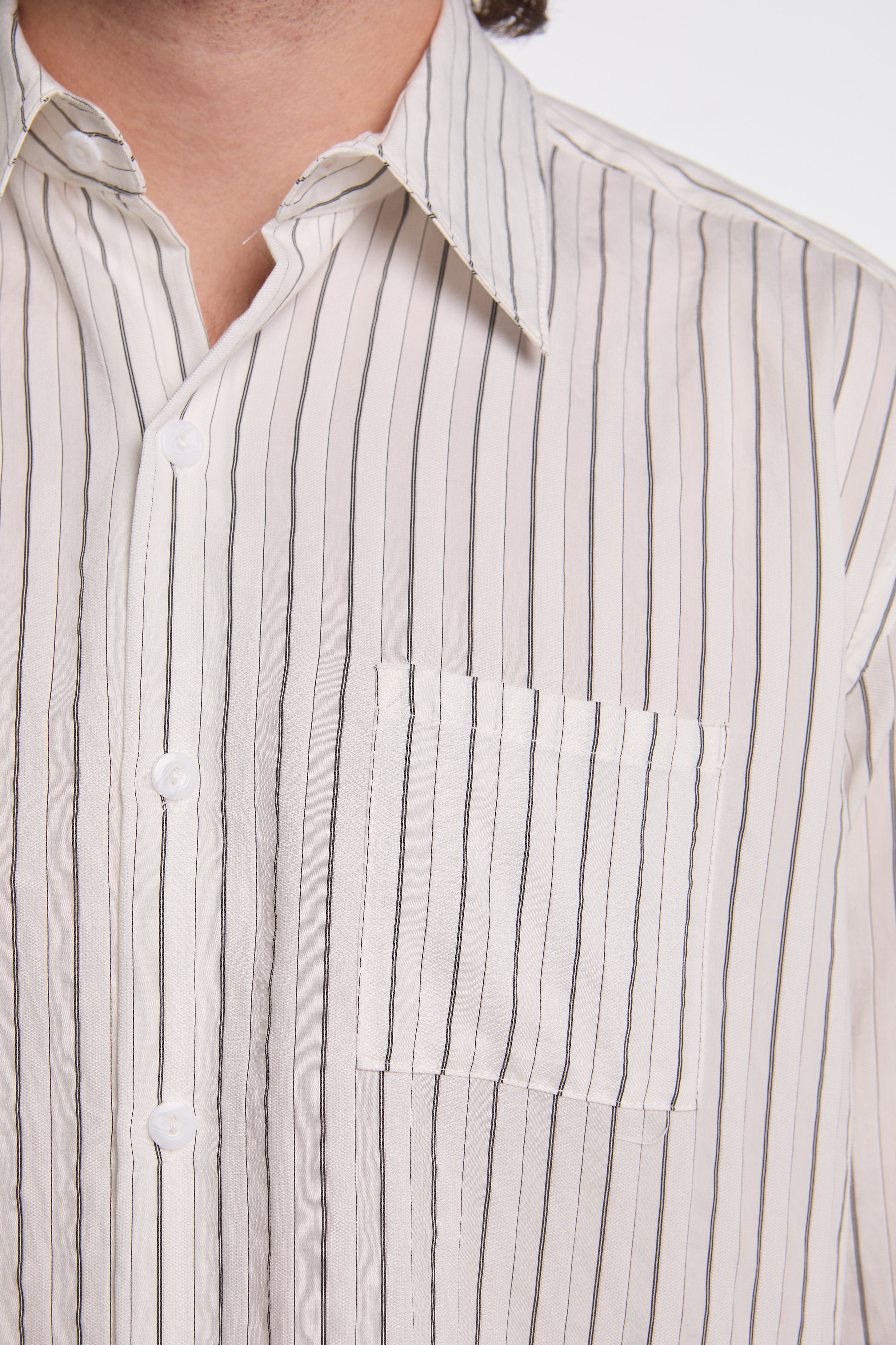 L/S Cropped Casual Shirt White