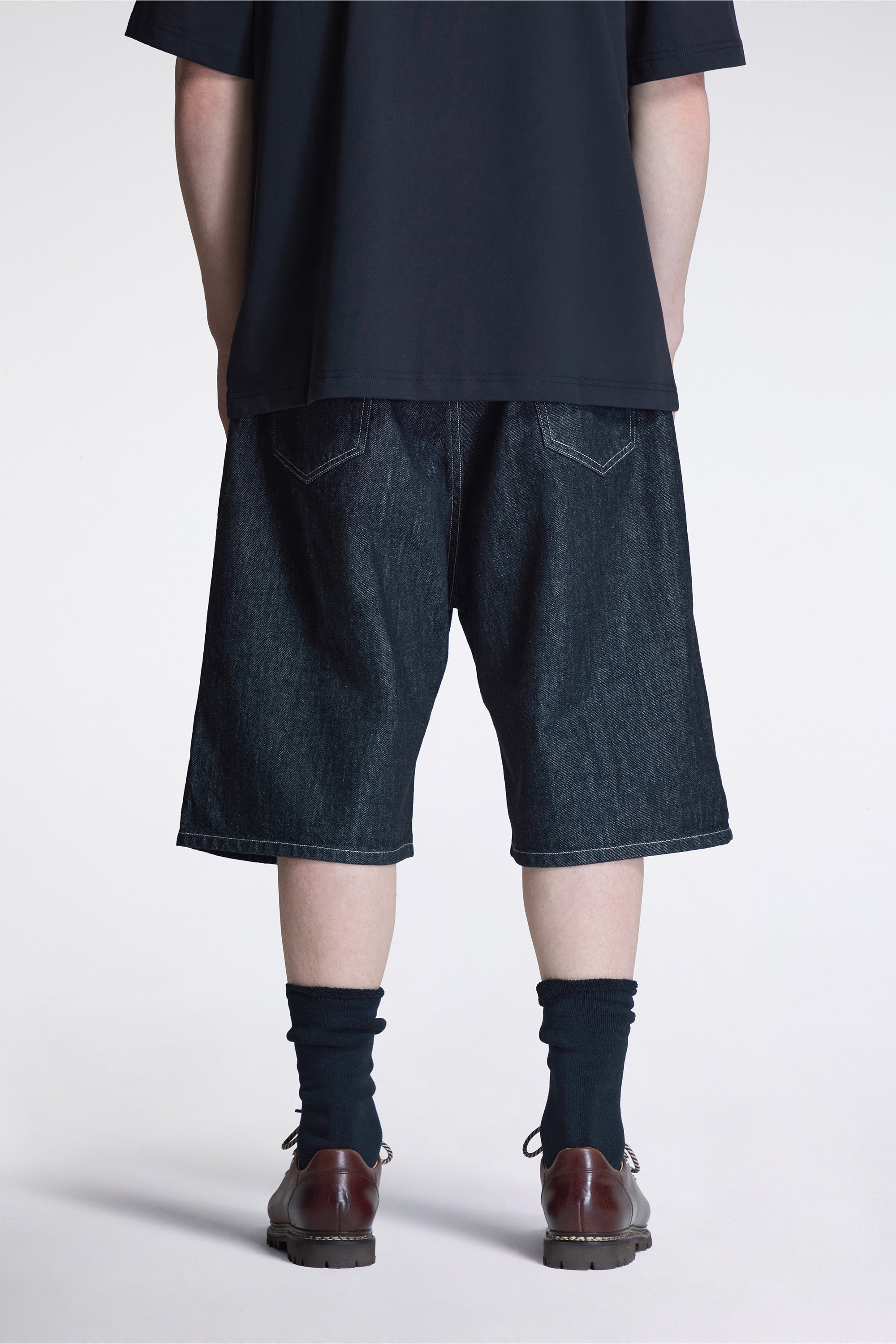 Marylebone Denim Shorts Black / White Weft