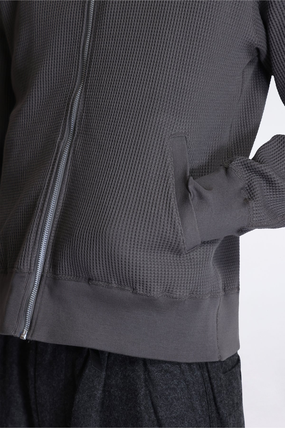 Zip Up Thermal Hoodie Charcoal