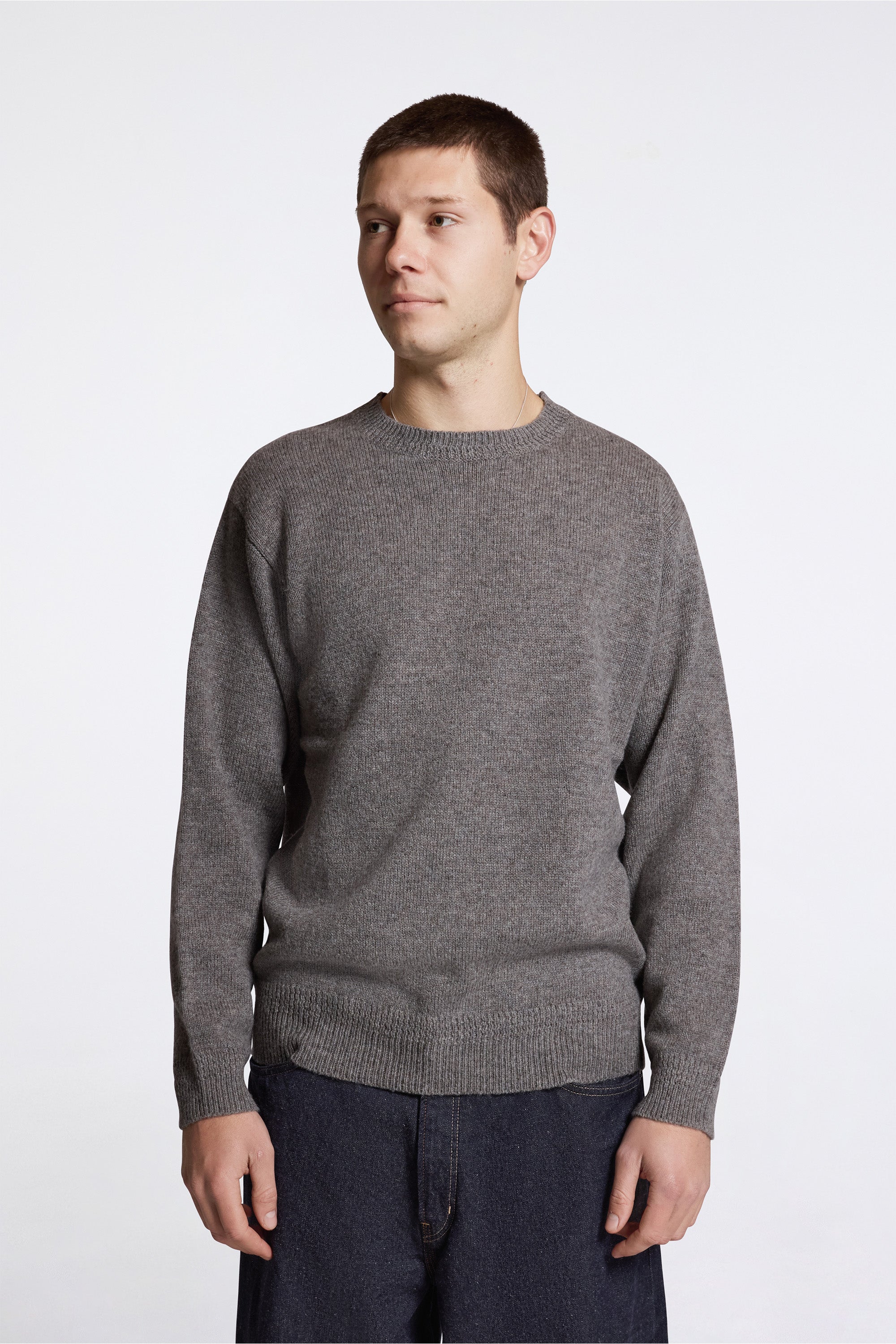 Shetland Wool Crew Stone Heather