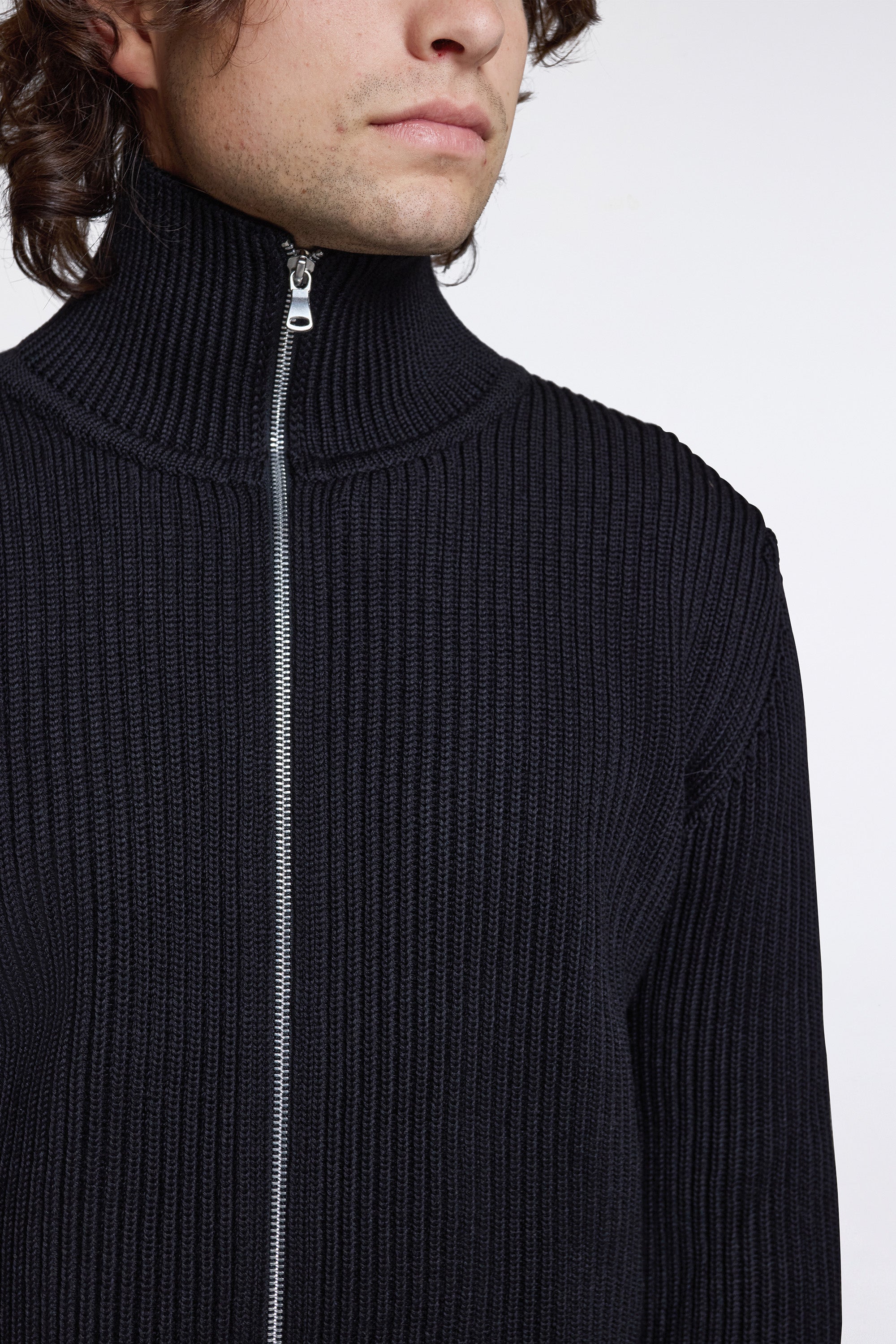 Navy Full-Zip Black