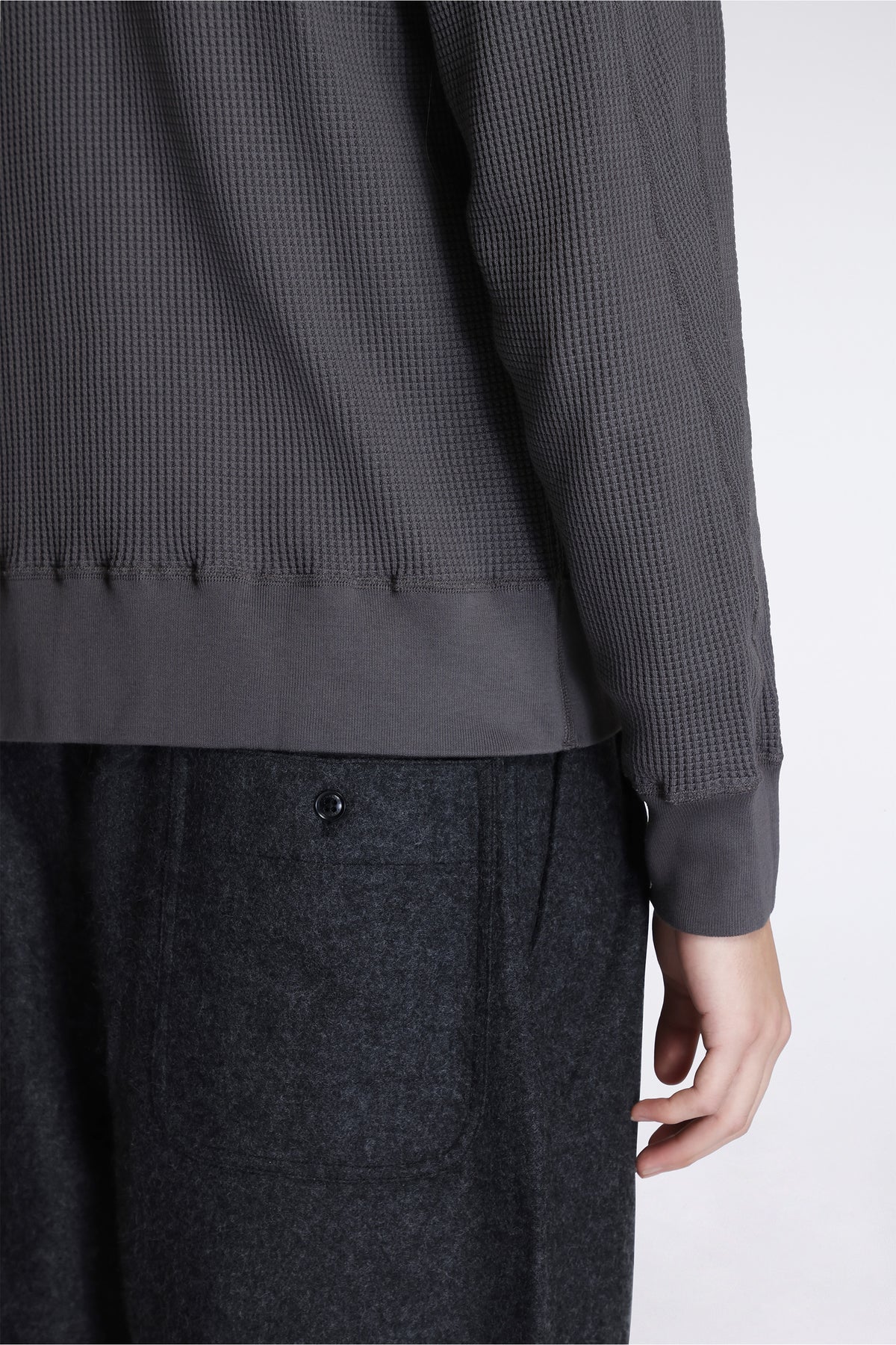 Zip Up Thermal Hoodie Charcoal