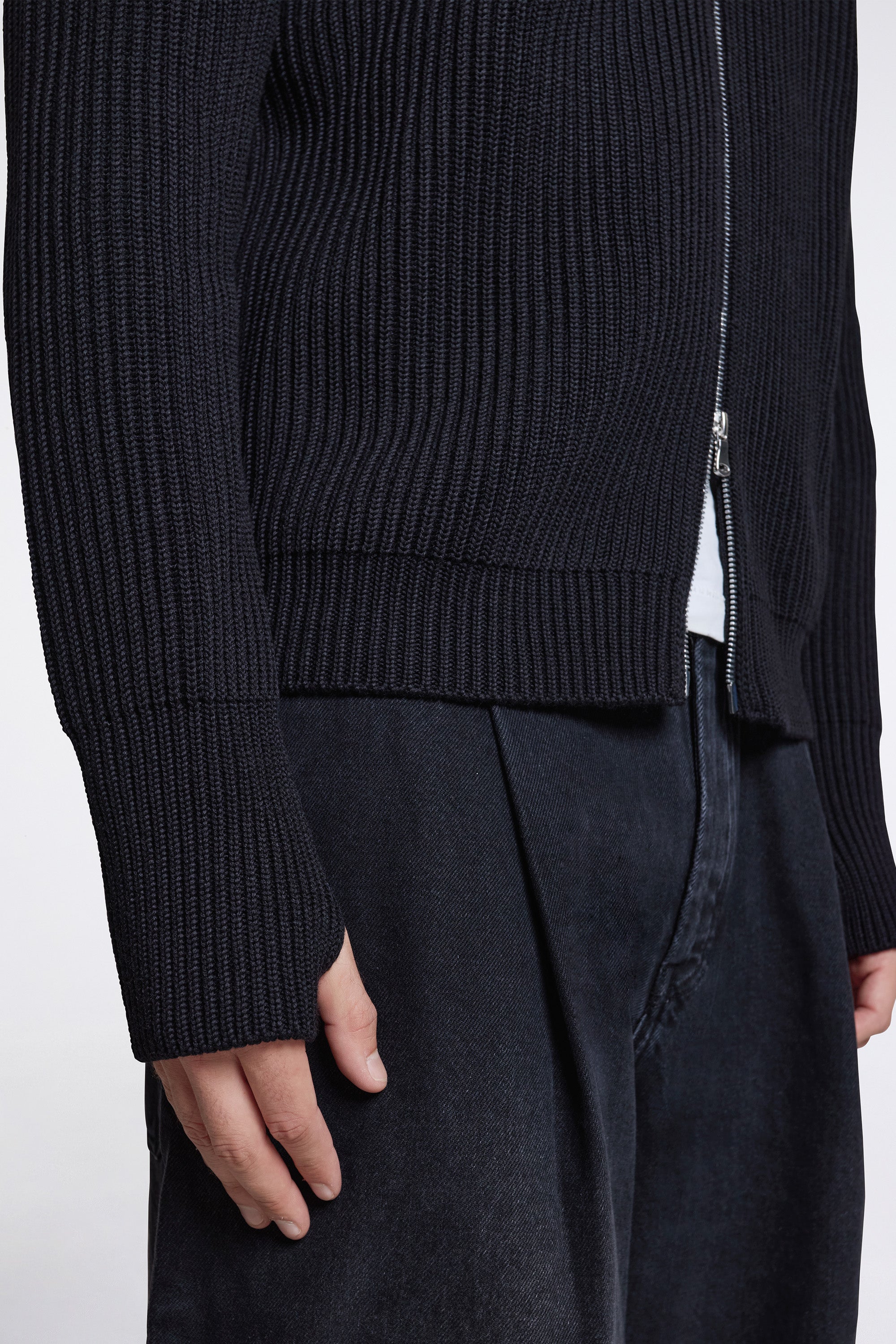 Navy Full-Zip Black