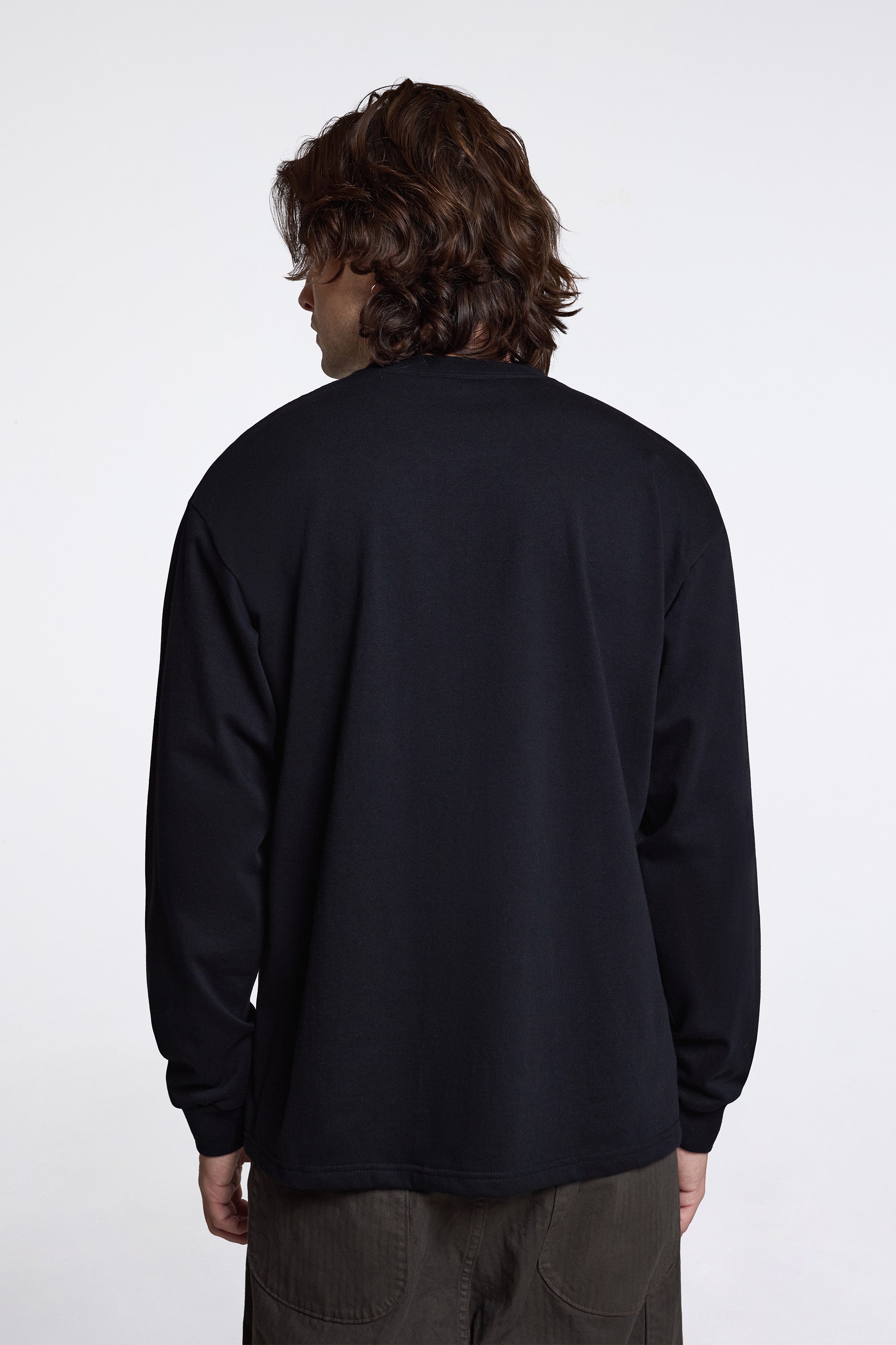 Sturdy Cotton Long Sleeve T-Shirt Black
