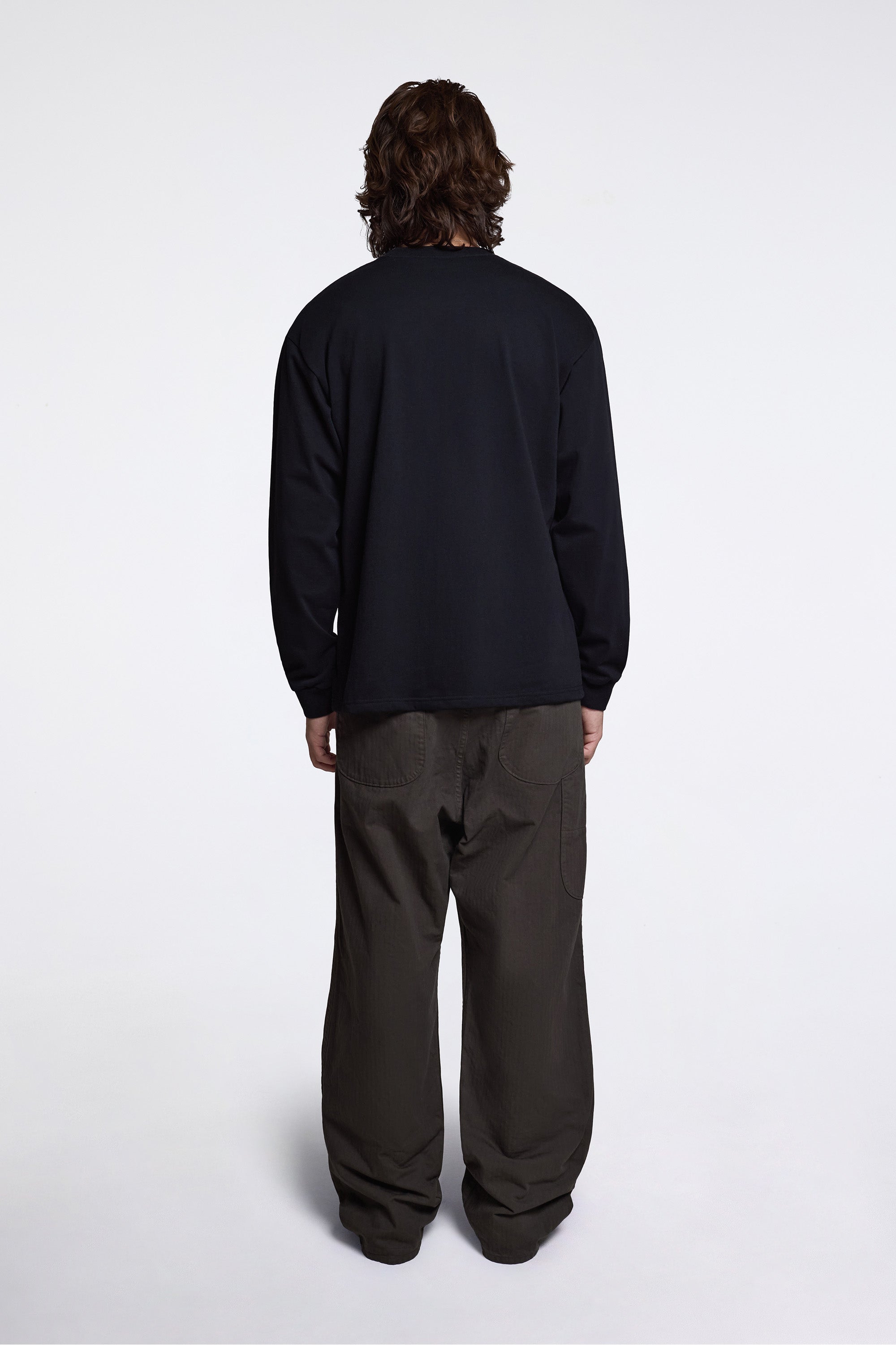 Sturdy Cotton Long Sleeve T-Shirt Black