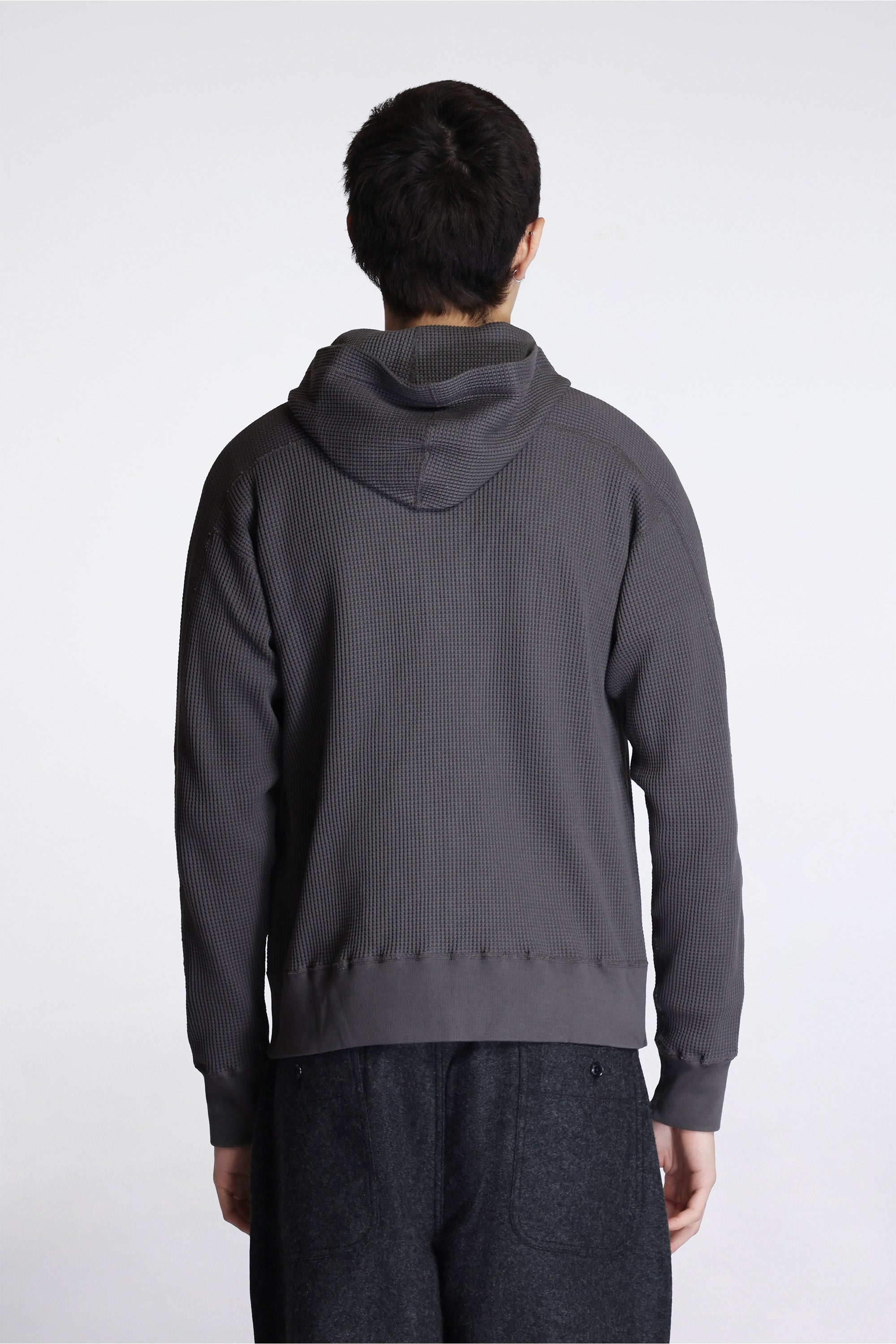 Zip Up Thermal Hoodie Charcoal