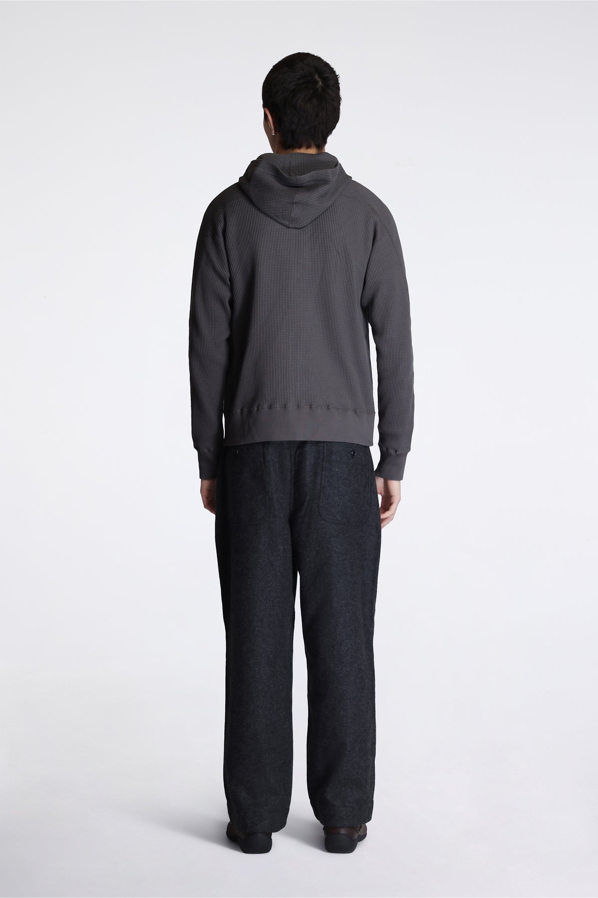 Zip Up Thermal Hoodie Charcoal