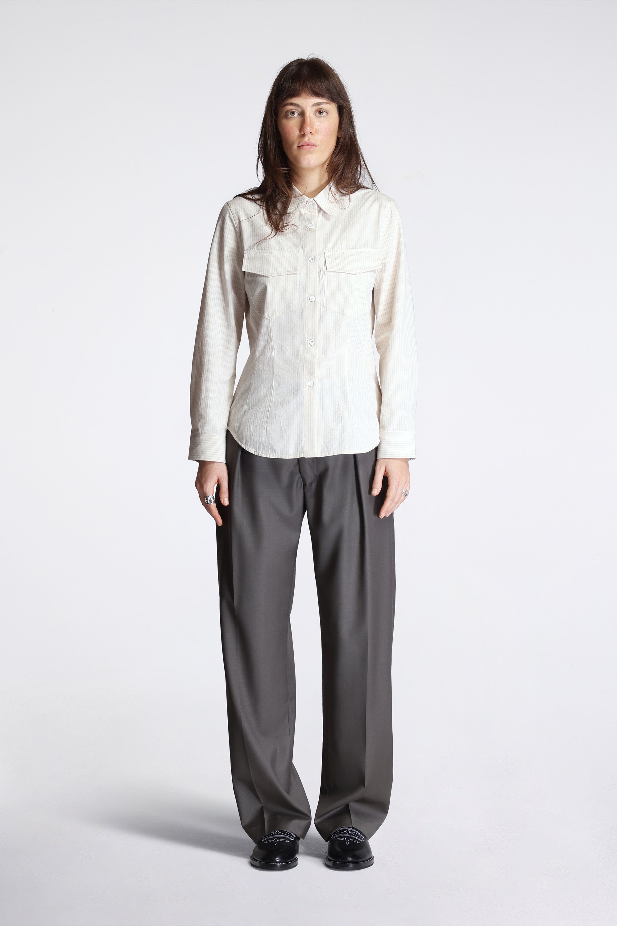 Utility Shirt Cotton Poplin Stripe
