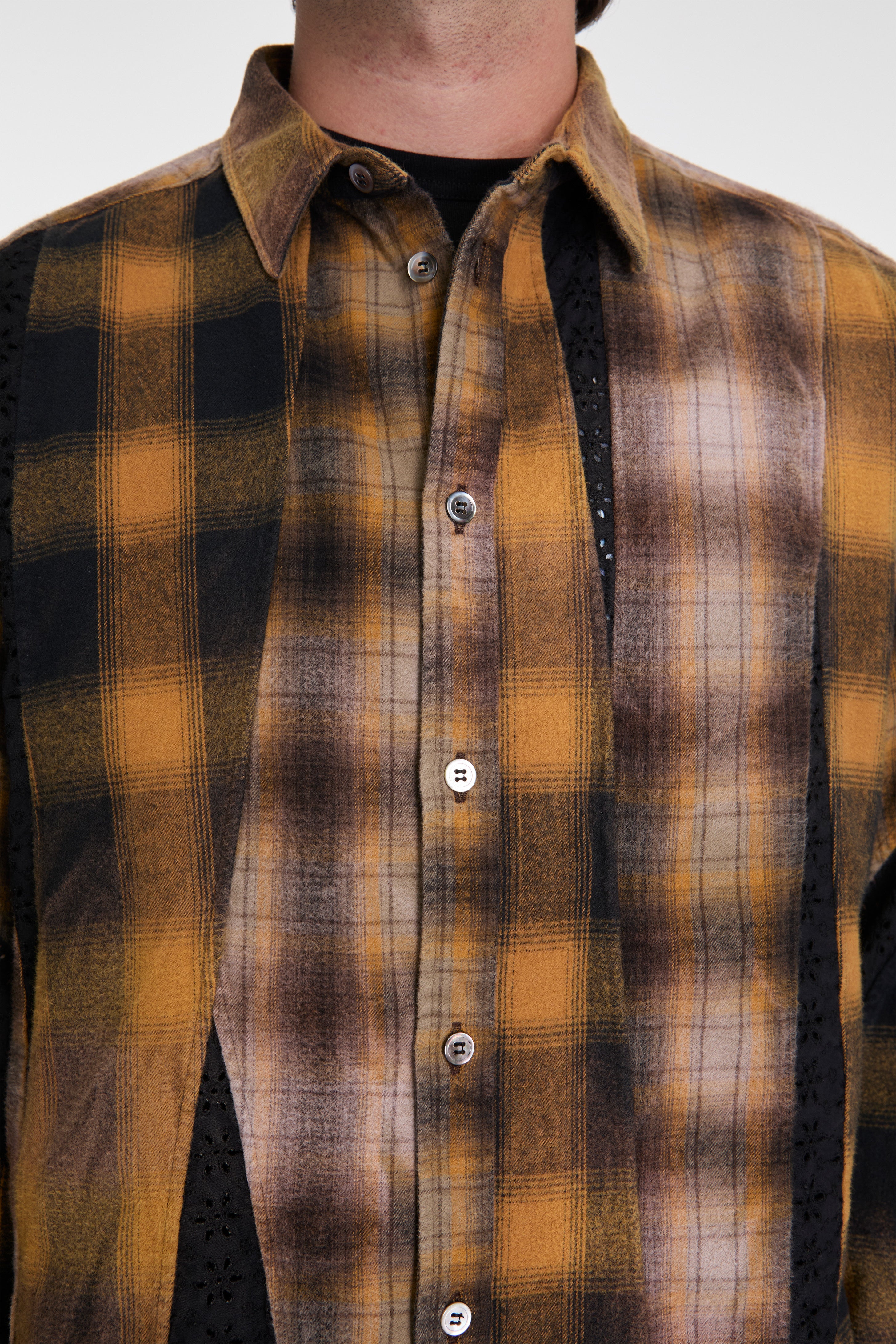 Vintage-Effect Asymmetric Shirt Yellow