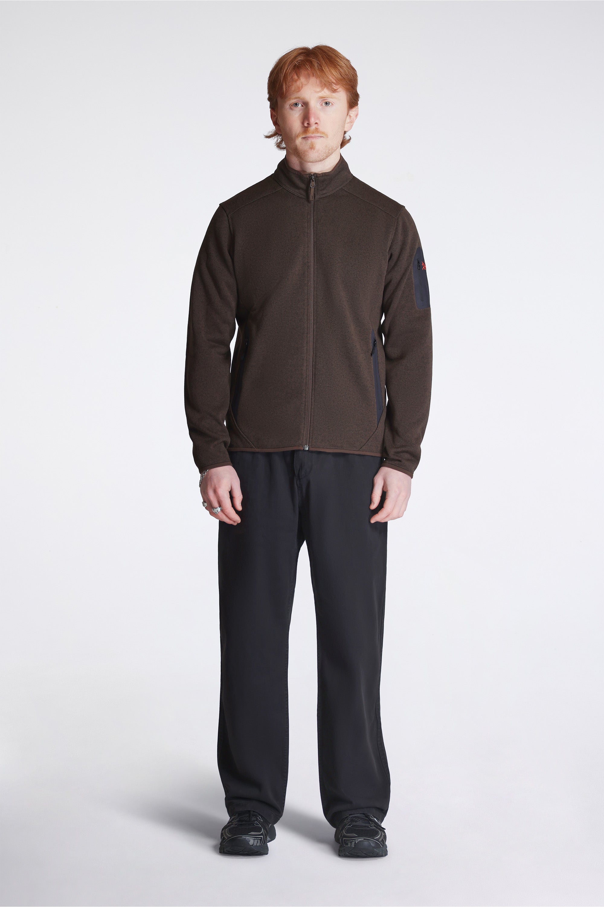 Covert Cardigan M Carob Heather / Black