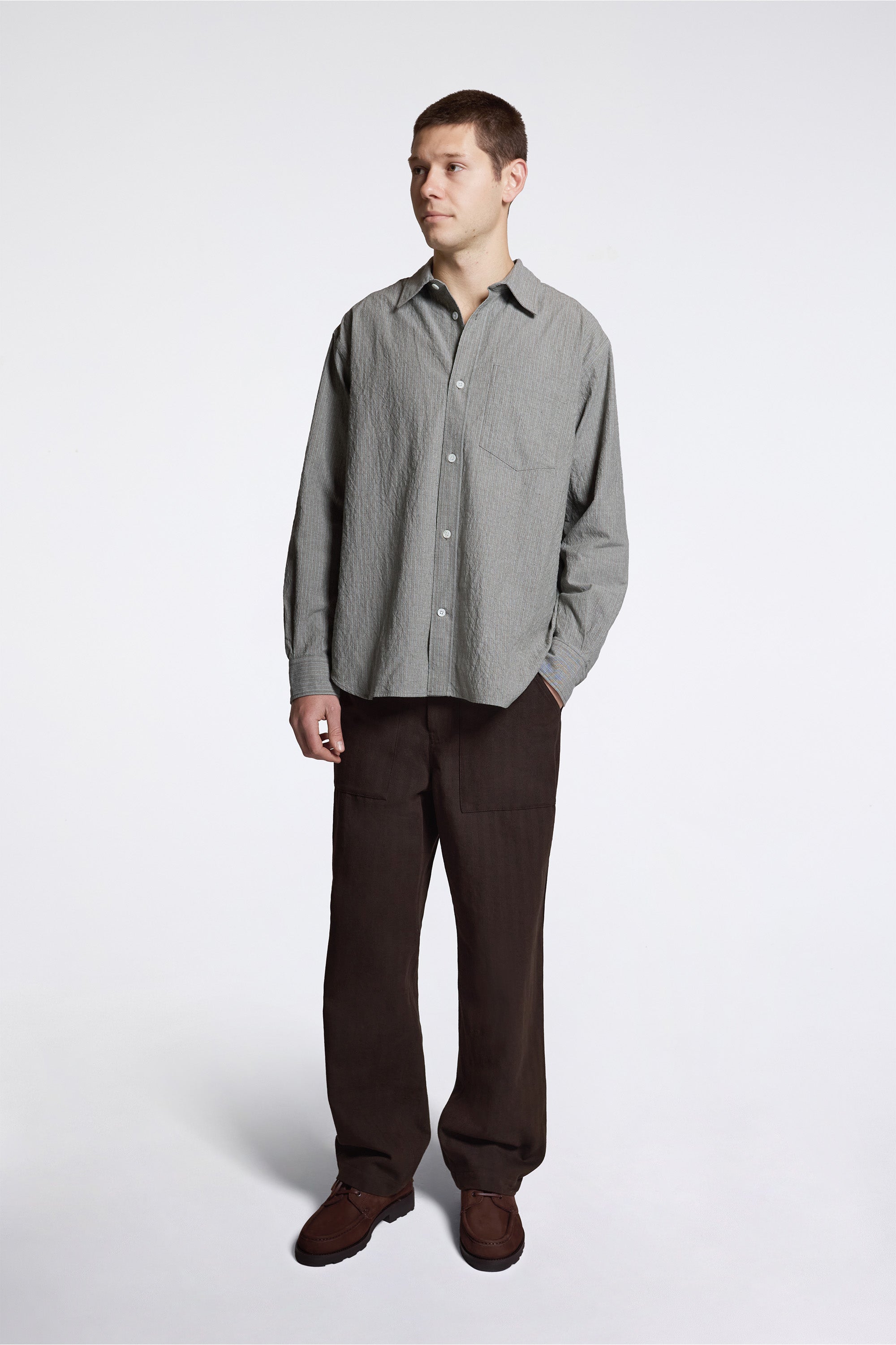 Kvitfjell Relaxed Cotton Wool Herringbone Pant Delicioso Brown