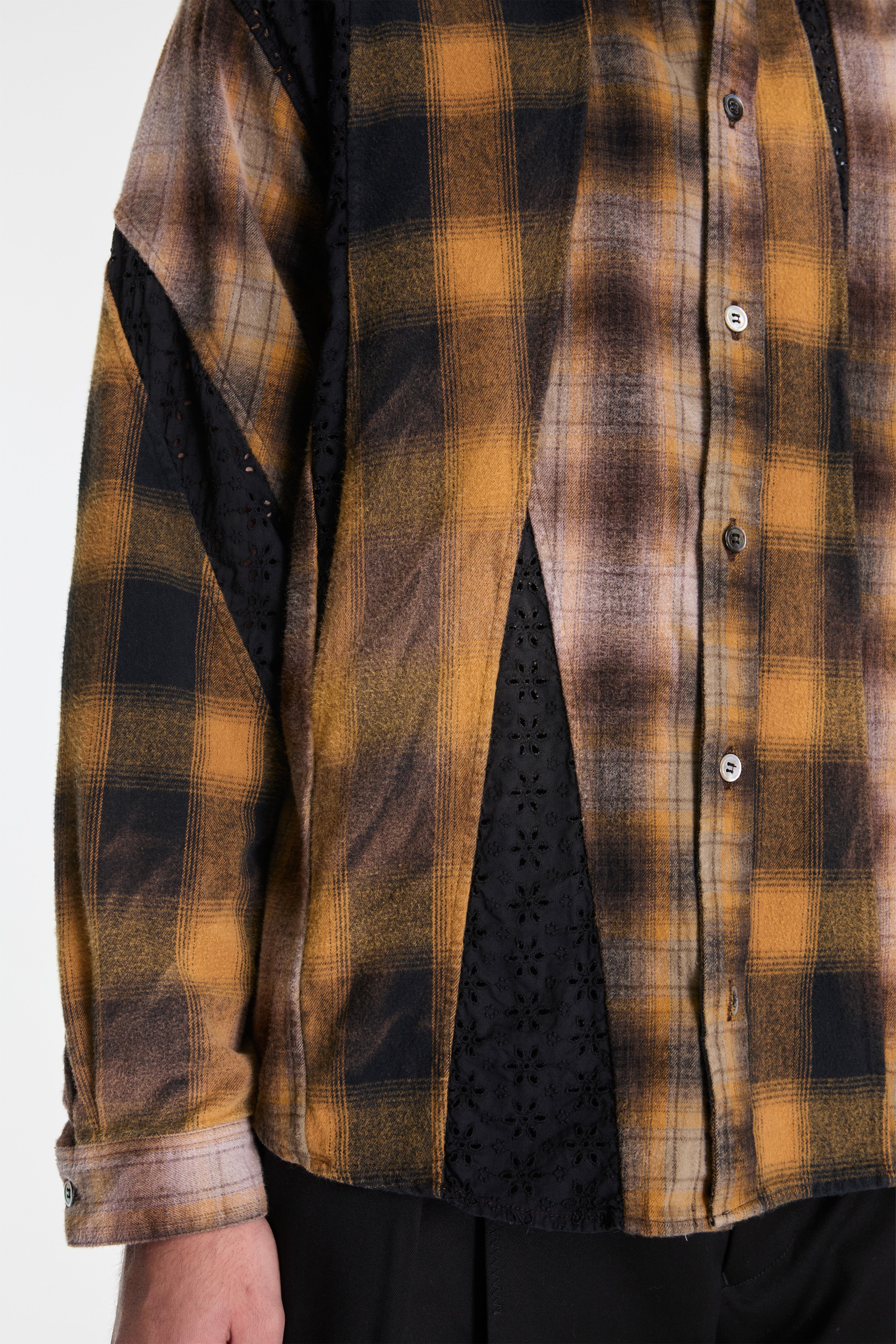 Vintage-Effect Asymmetric Shirt Yellow