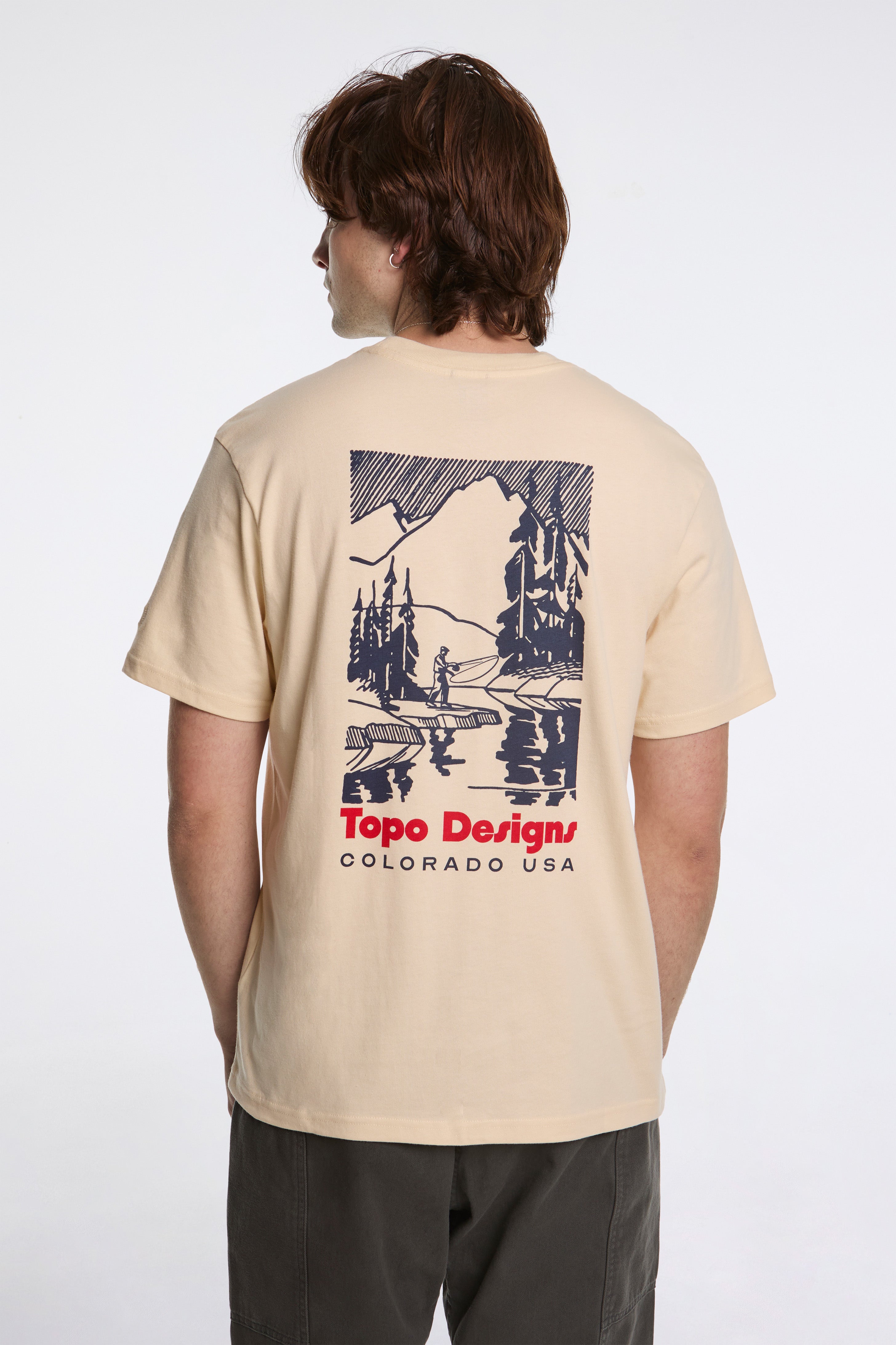 Mountain River Tee Mens Bone White