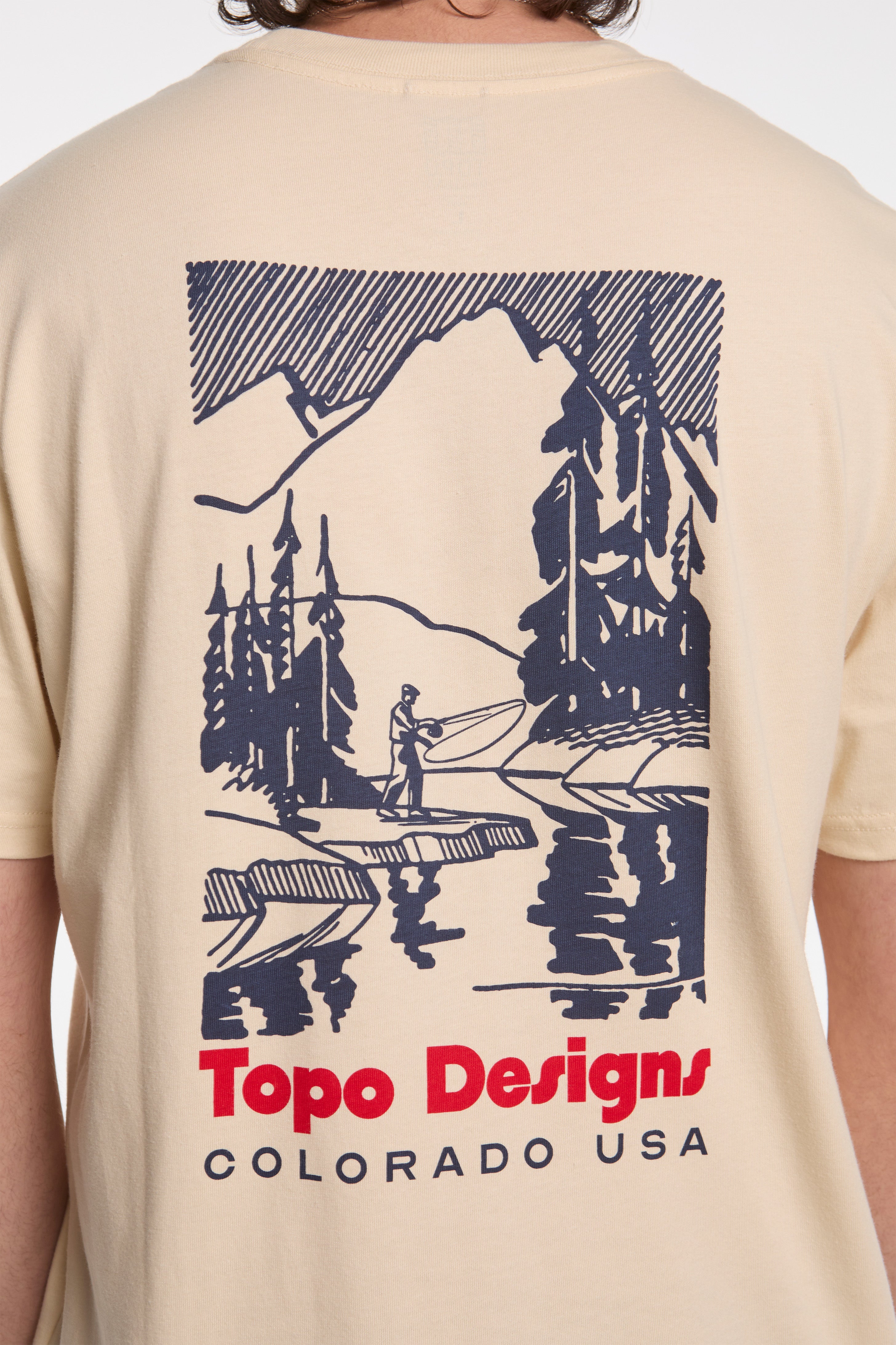Mountain River Tee Mens Bone White