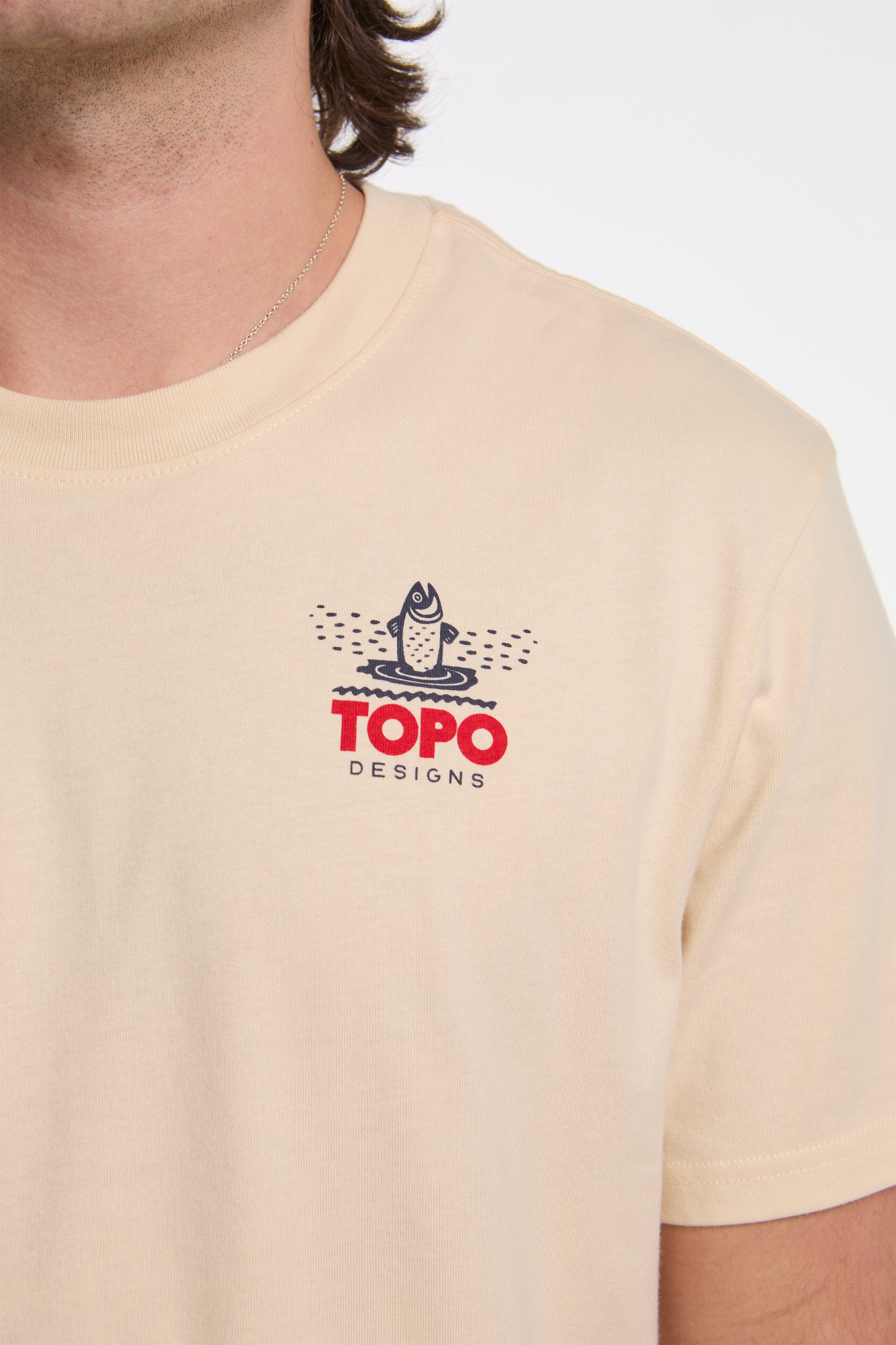 Mountain River Tee Mens Bone White