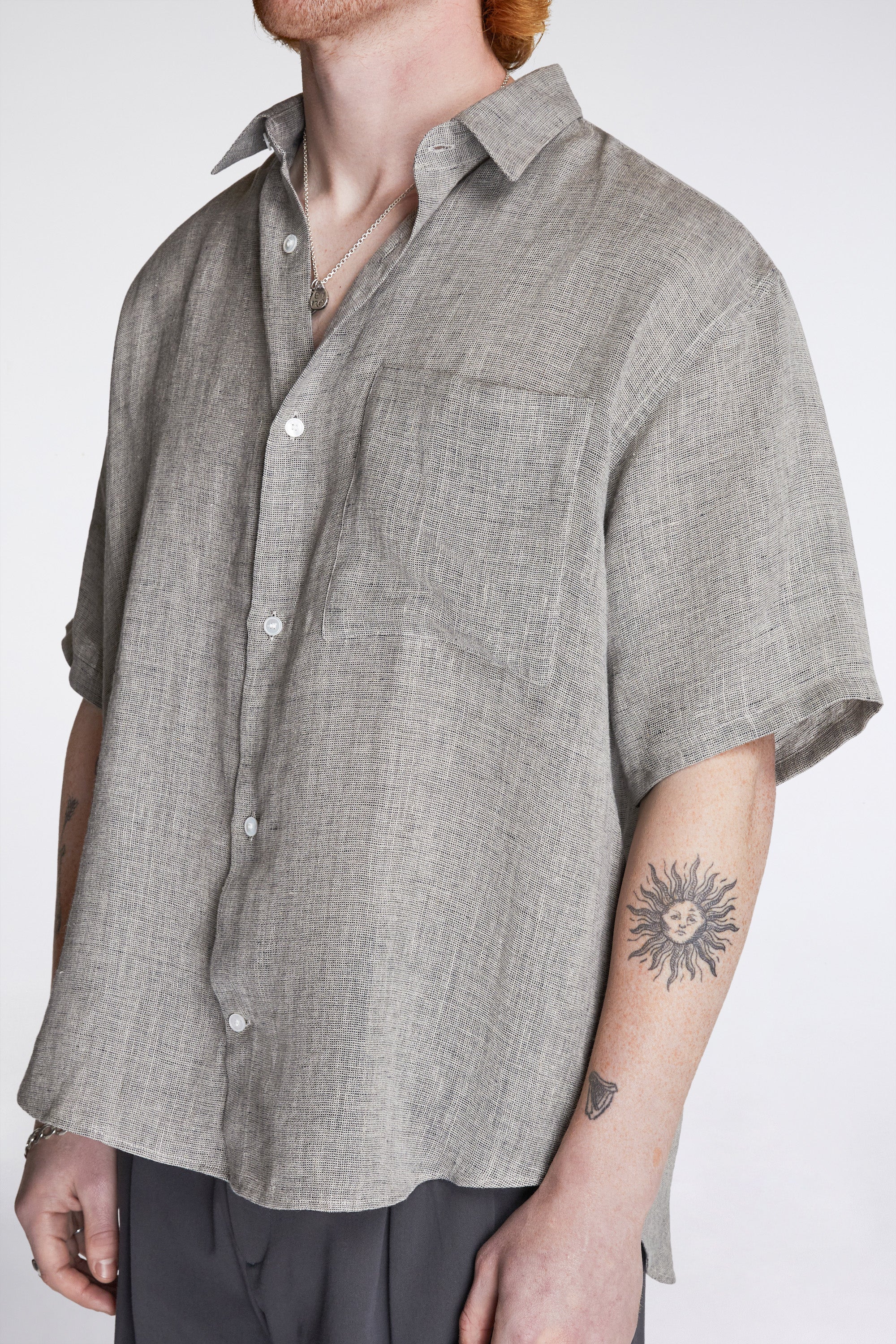 Eternal SS Shirt Linen Mesh Grey Mix