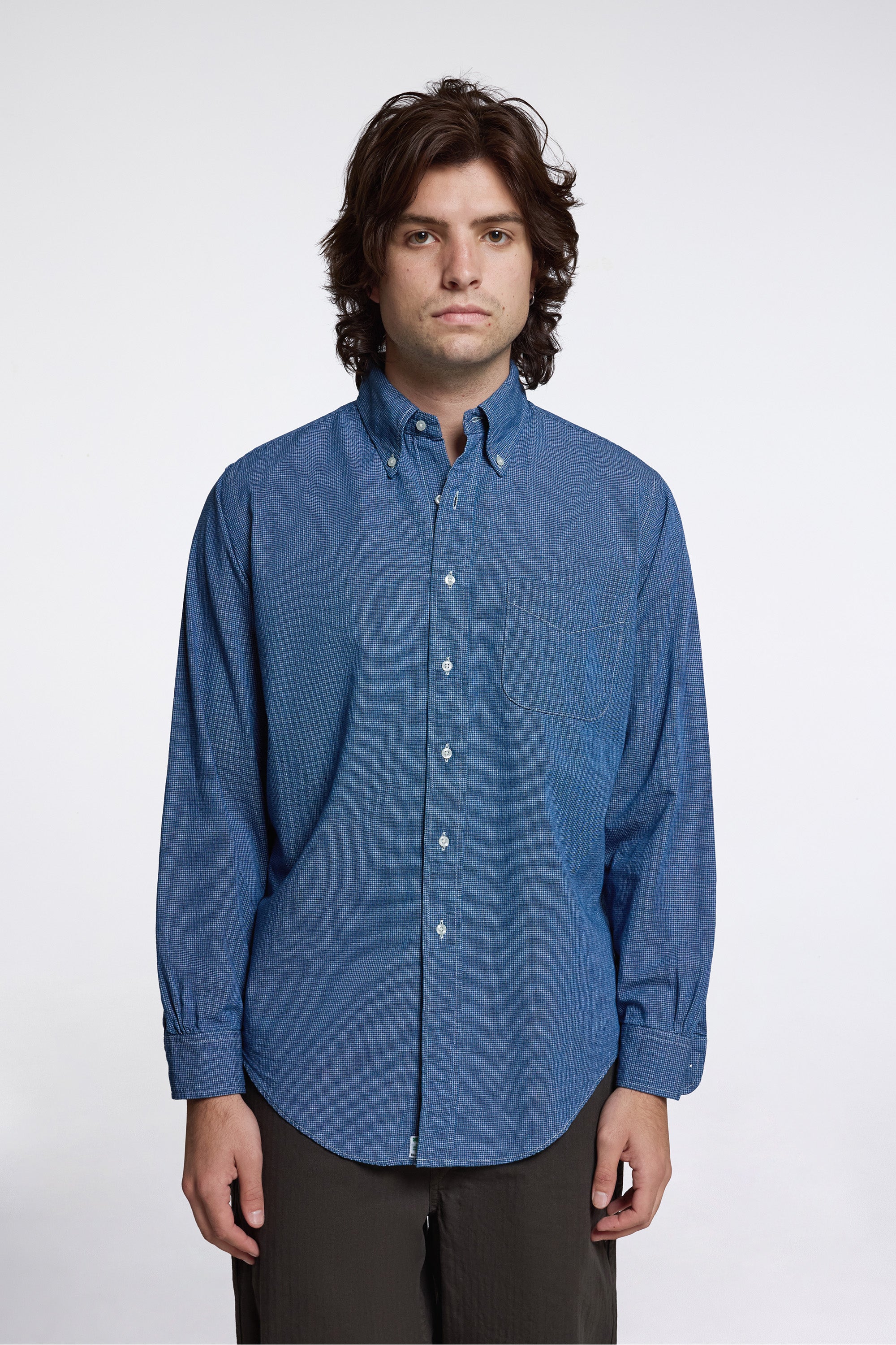 Small Check Indigo Chambray Standard BD Shirt