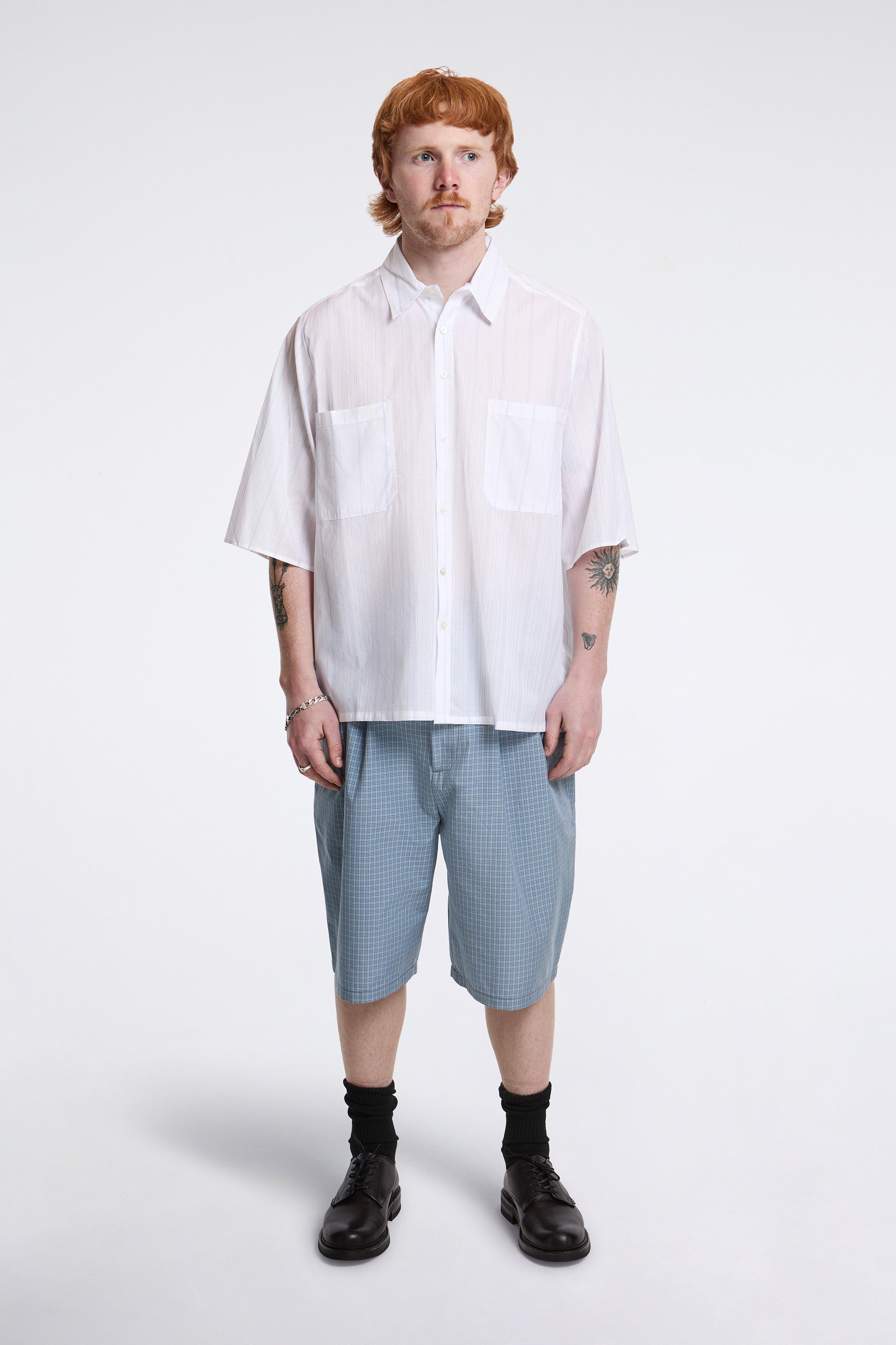 Slim Suit Shorts Blue/Grey/White Check