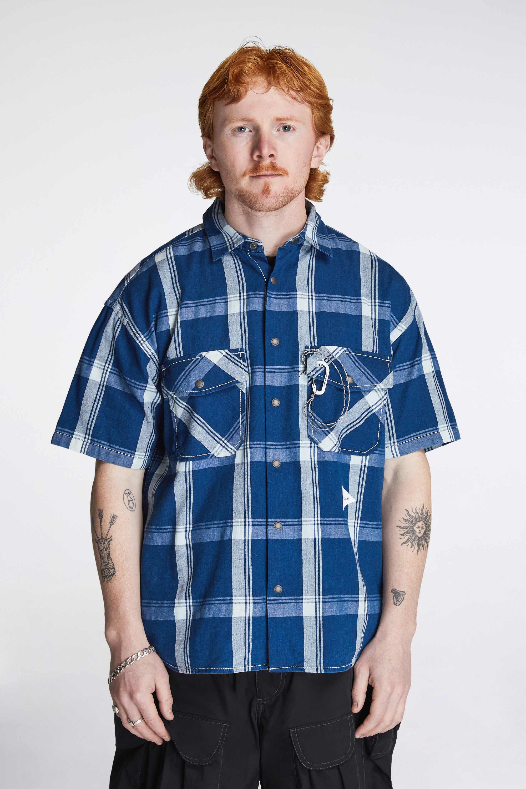 Indigo Check SS Shirt Blue
