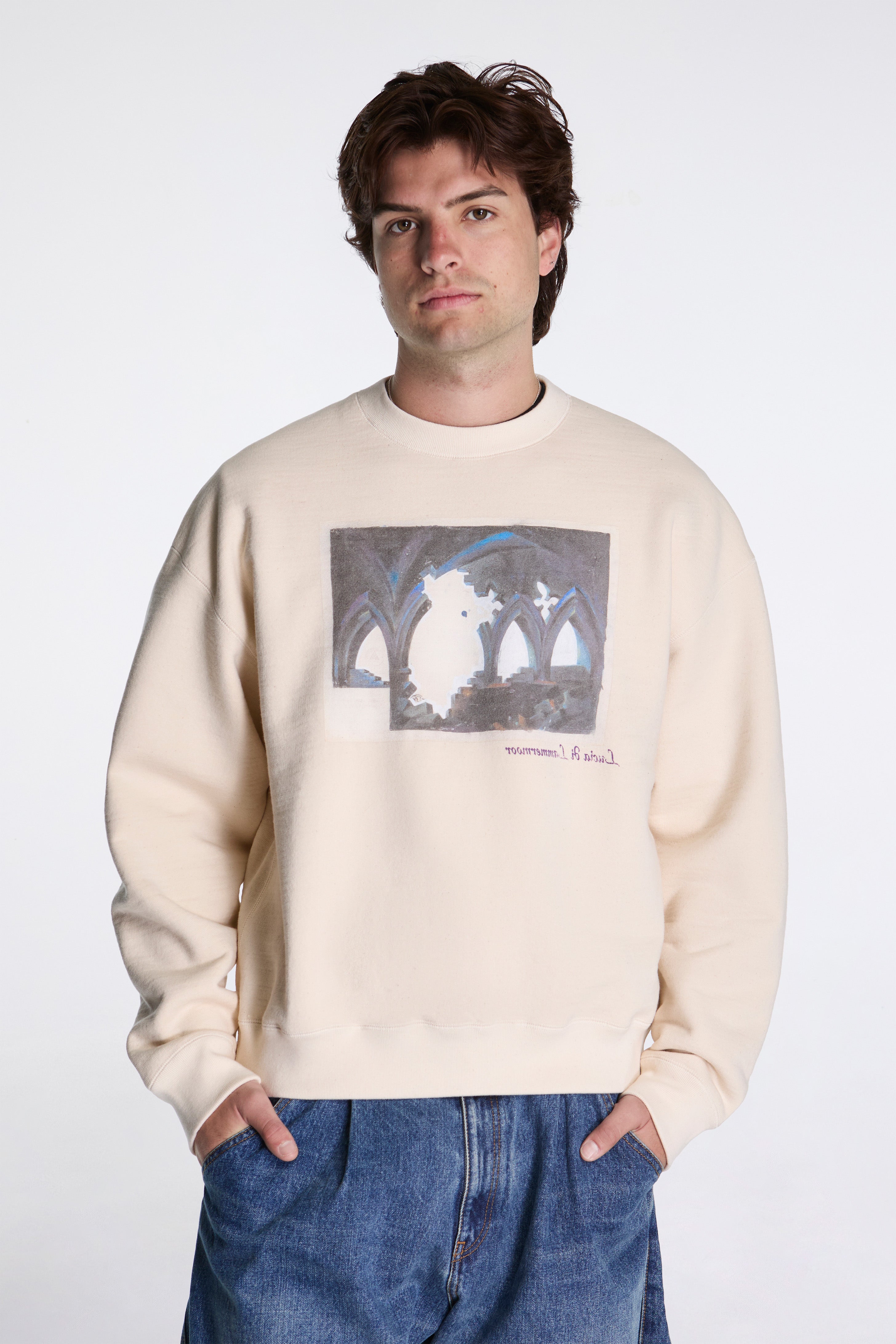 Printed Sweat Shirt Oatmeal