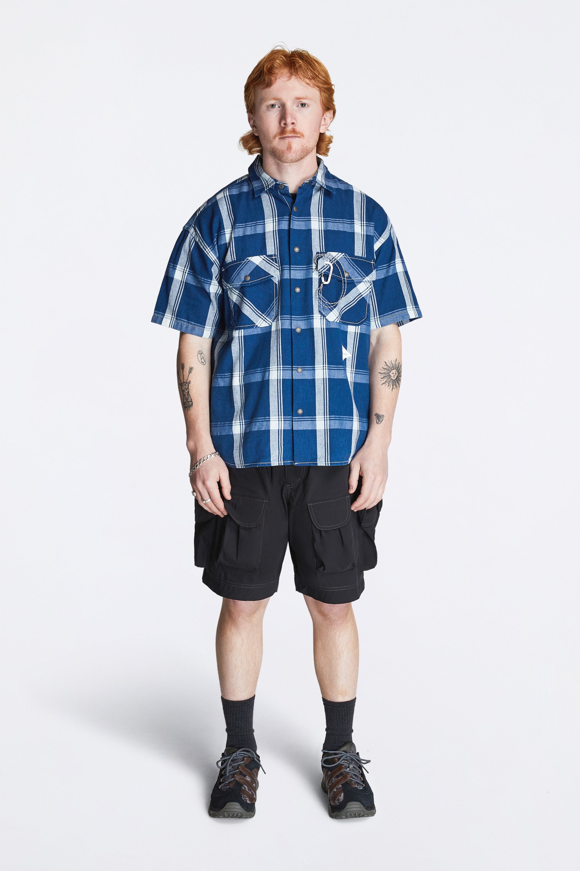 Indigo Check SS Shirt Blue