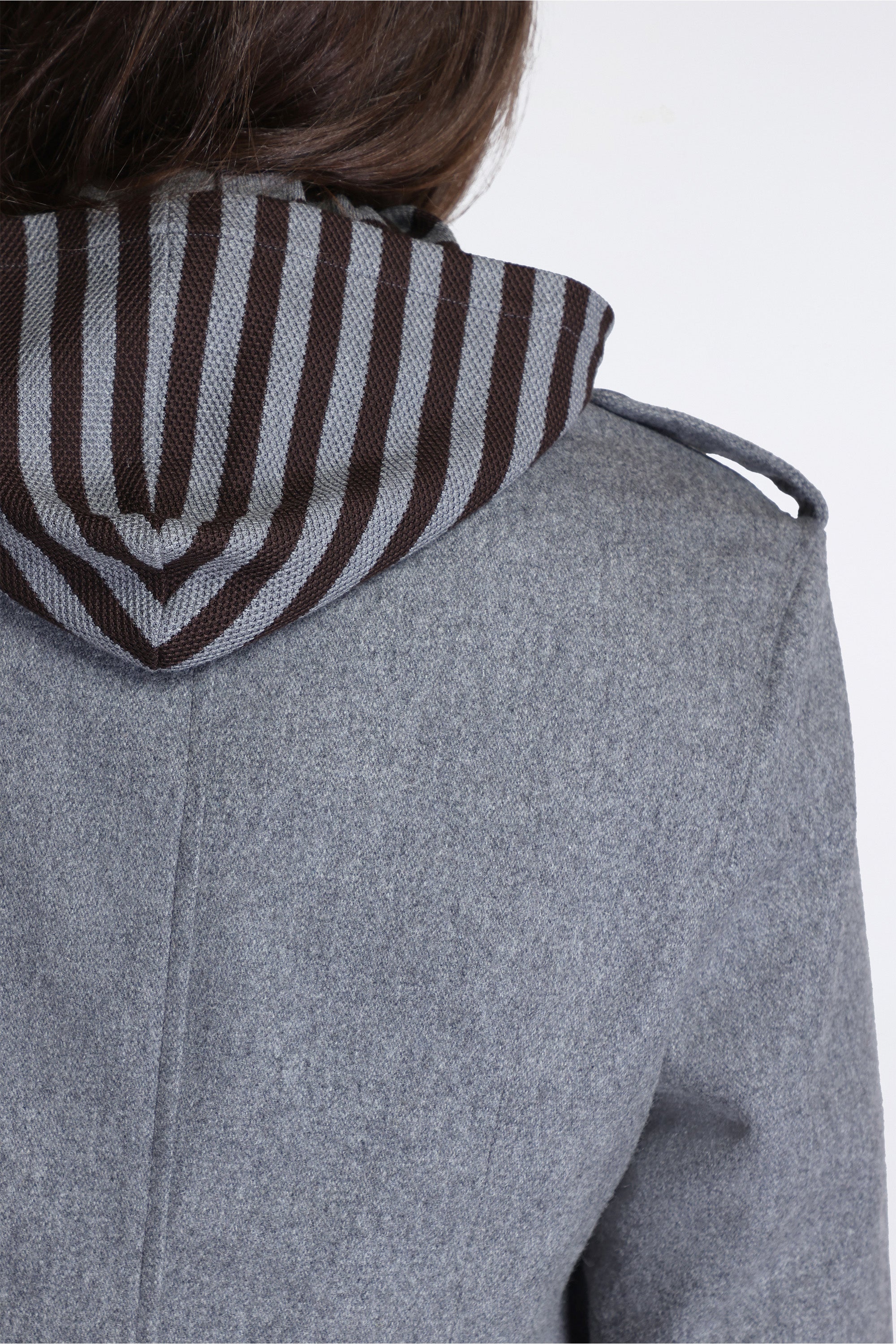 Slim Fit Military Jacket Melton Wool Grey