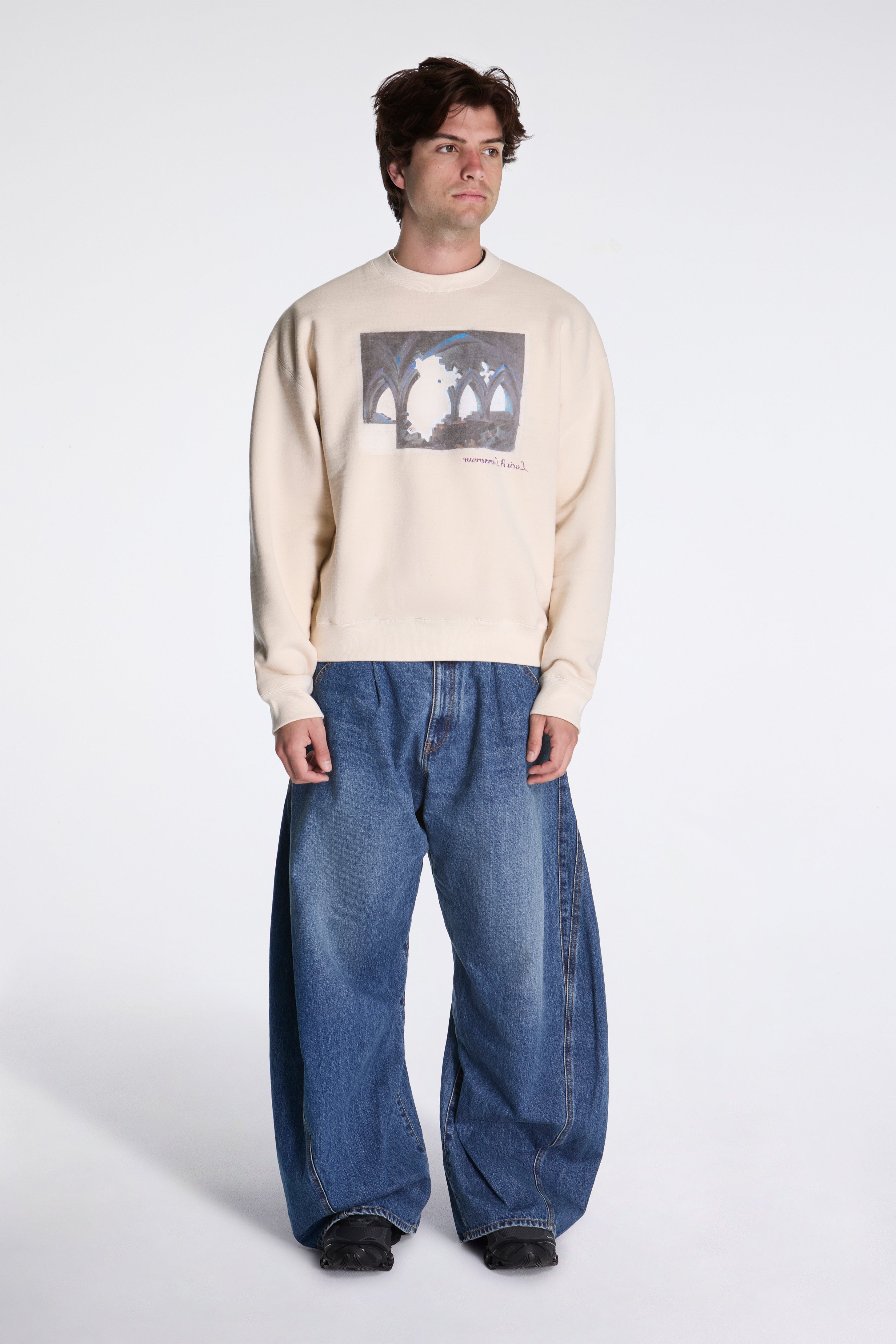 Printed Sweat Shirt Oatmeal