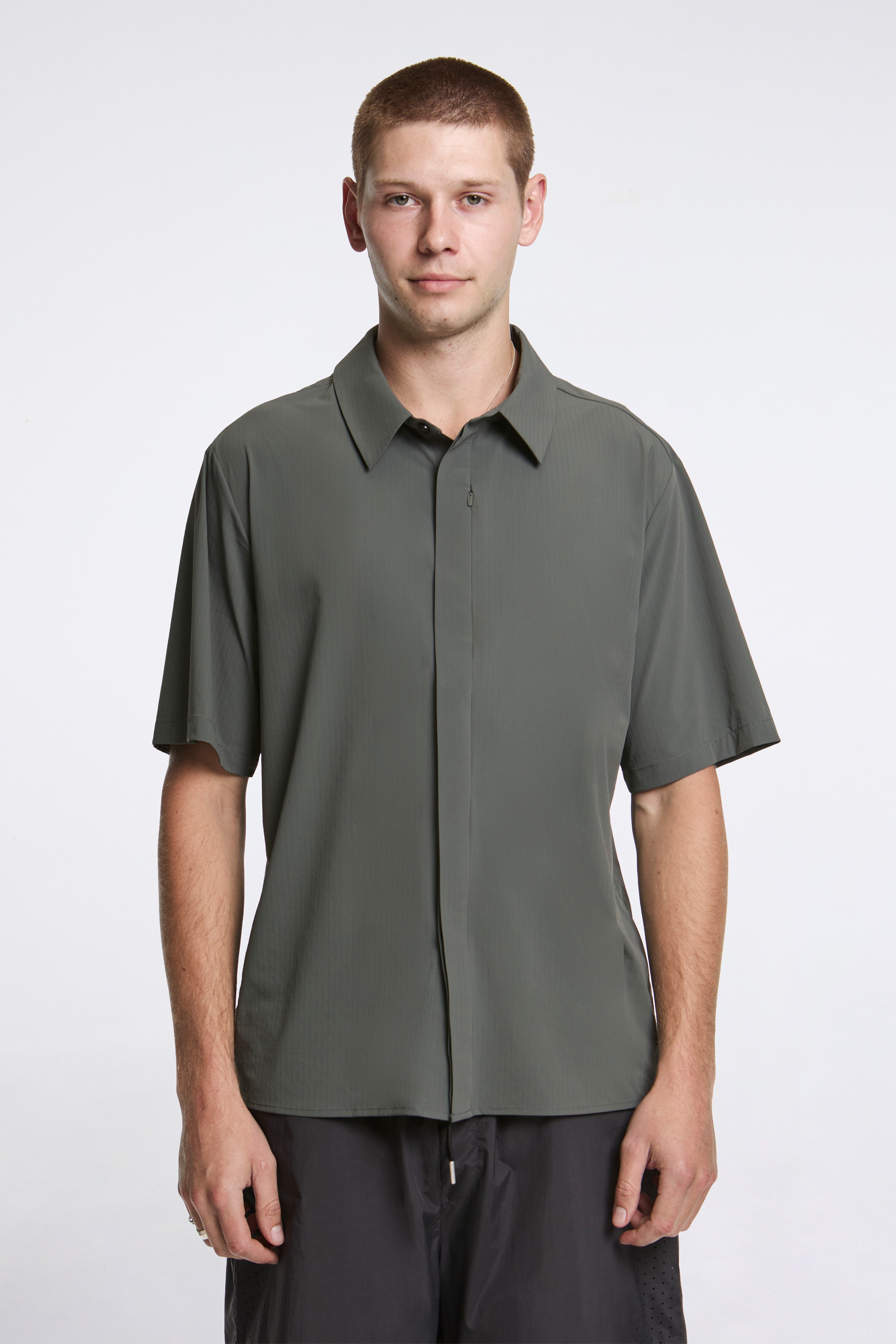 Align Button Up SS Shirt Pine Mist