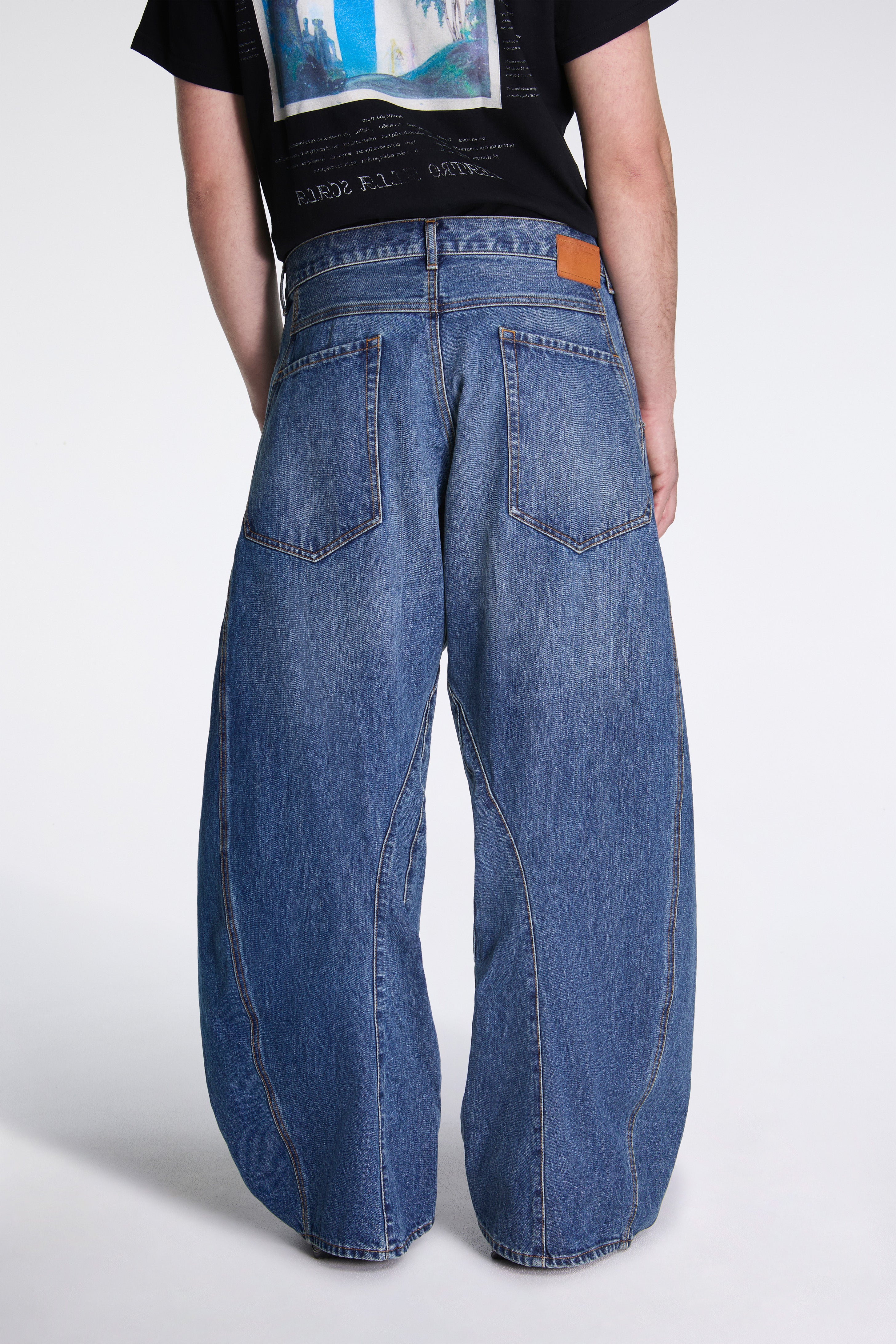 3D Cutting Denim Pants Indigo