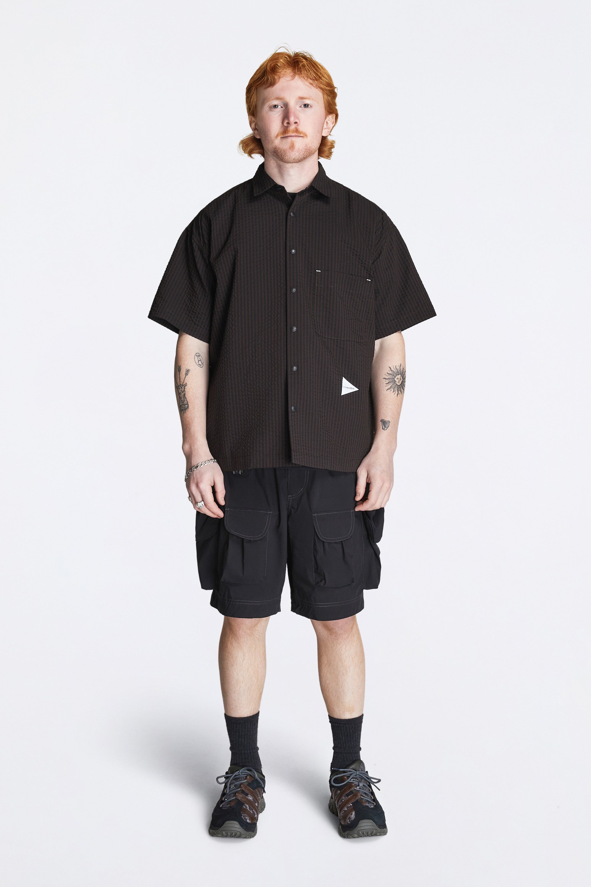 Dry Seersucker SS Shirt Brown