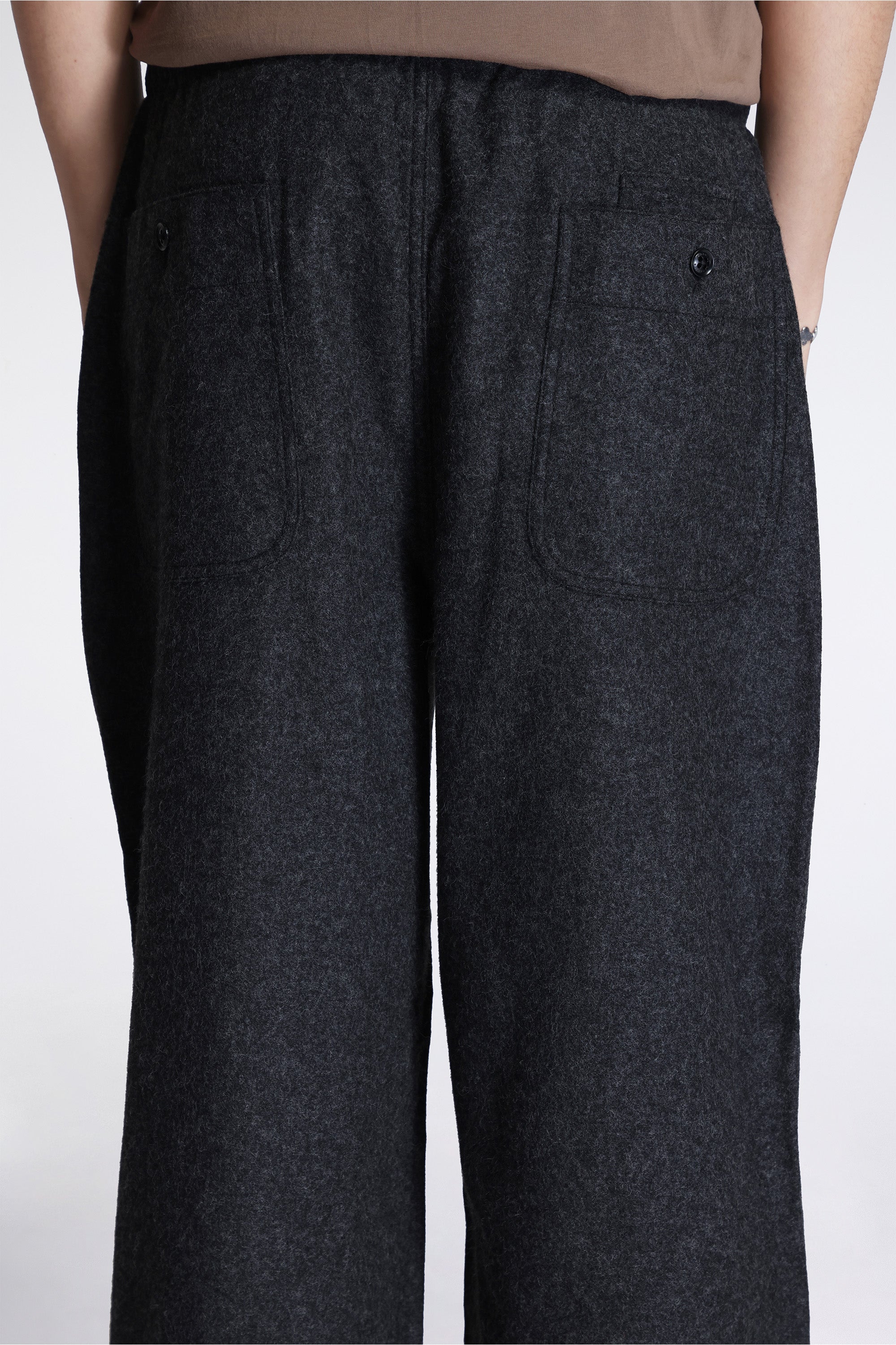 Wool Nylon Melton Pants Charcoal