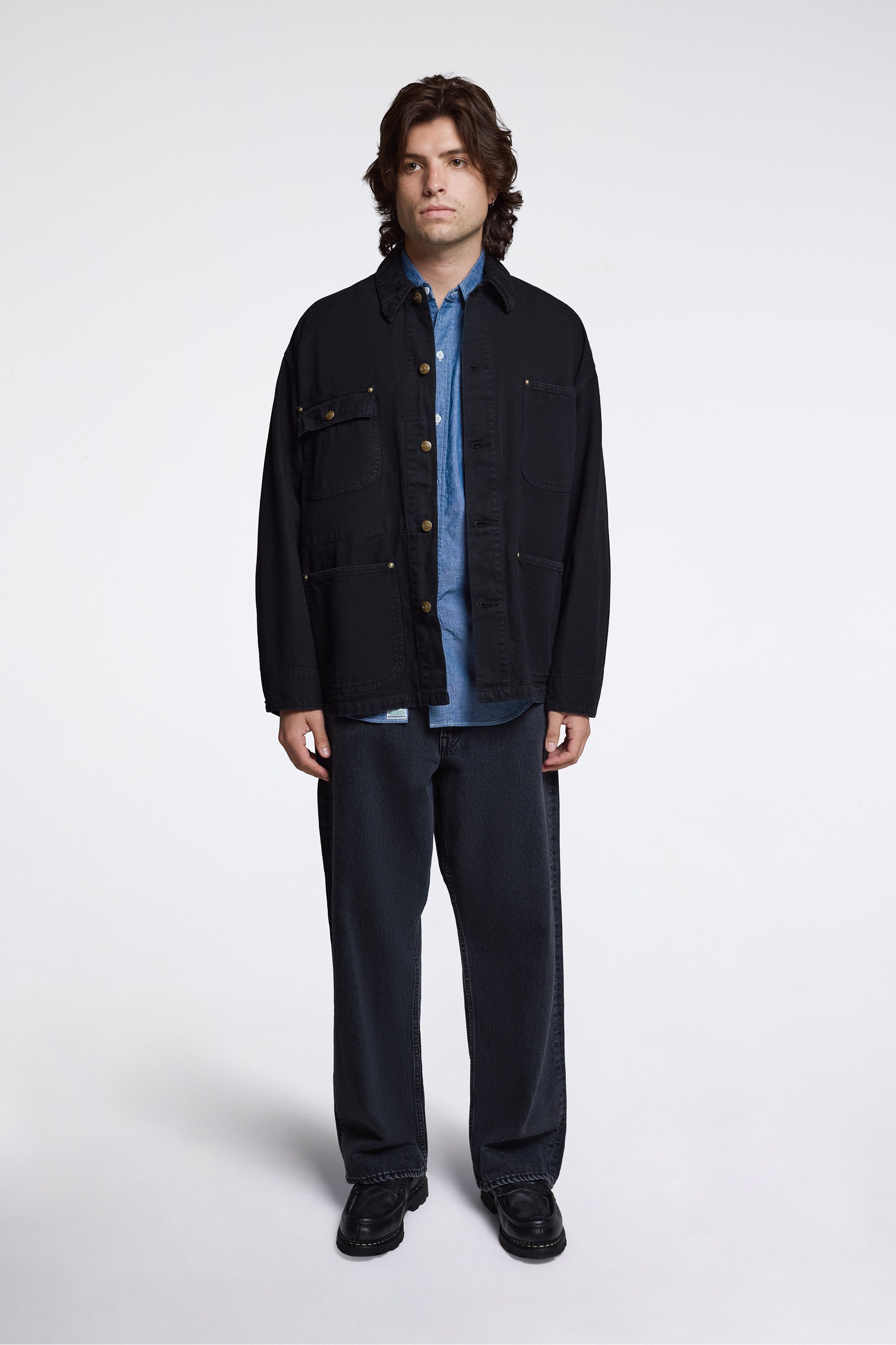Super Dad's Denim Pants Black Denim Stone
