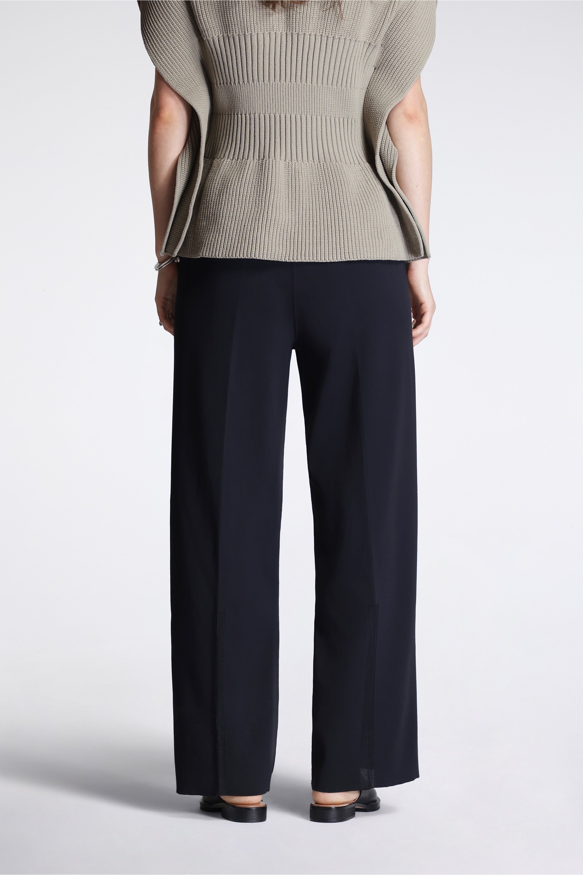 Soft Milan Semi Wide Pants Black