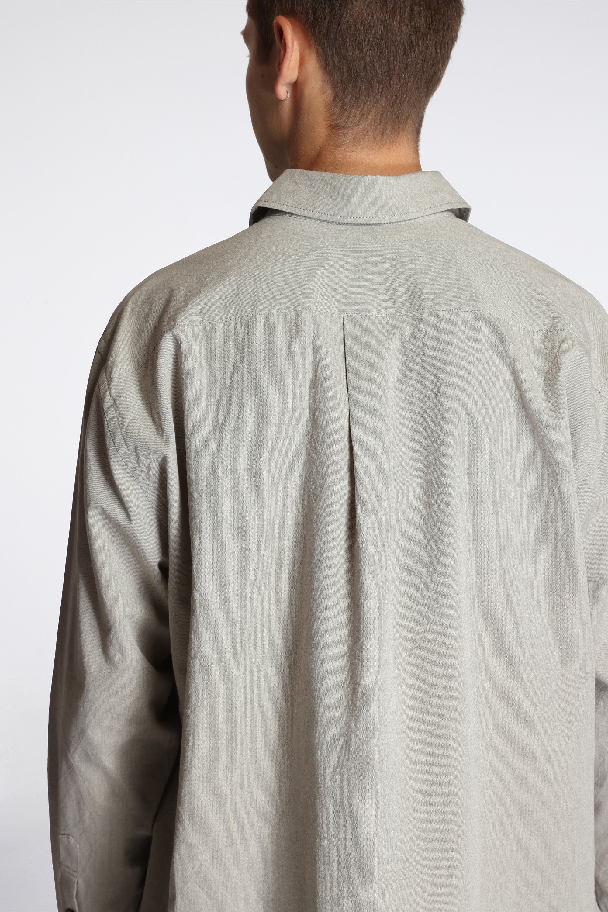 Easy Shirt Warm Gray Washed Cotton Shirting