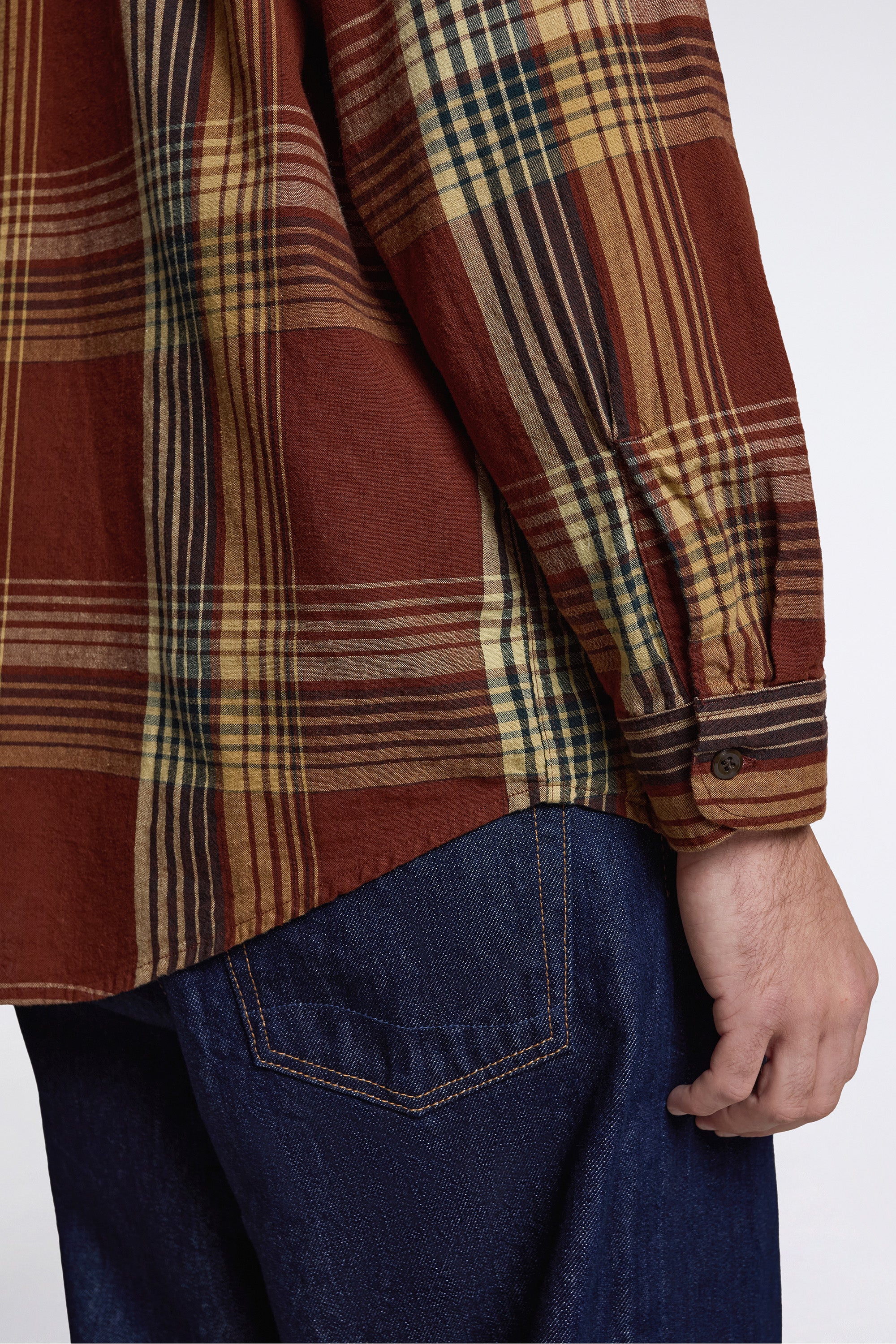 Original Check Work Shirt With Flap Pocket Brown Check