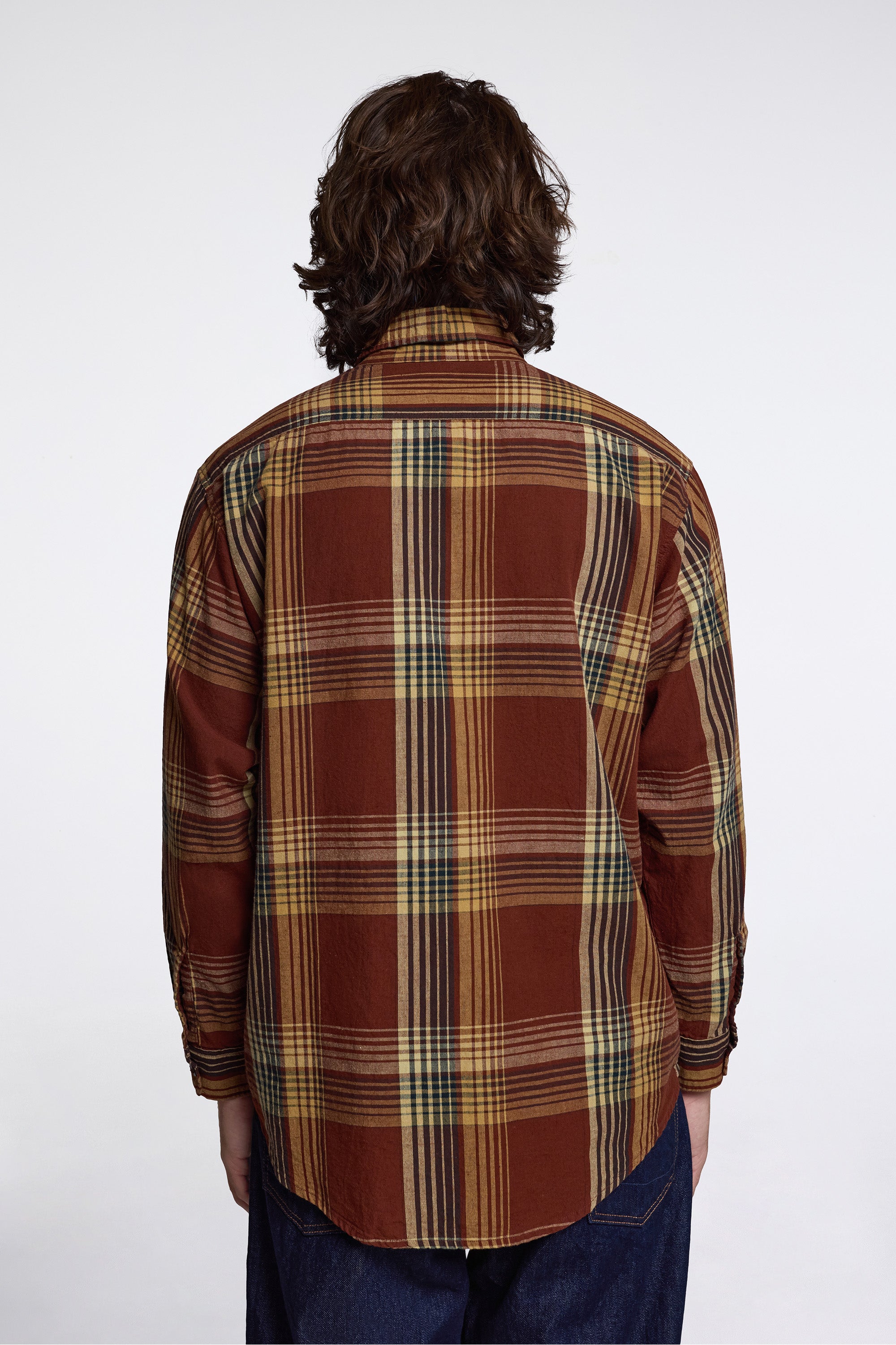 Original Check Work Shirt With Flap Pocket Brown Check