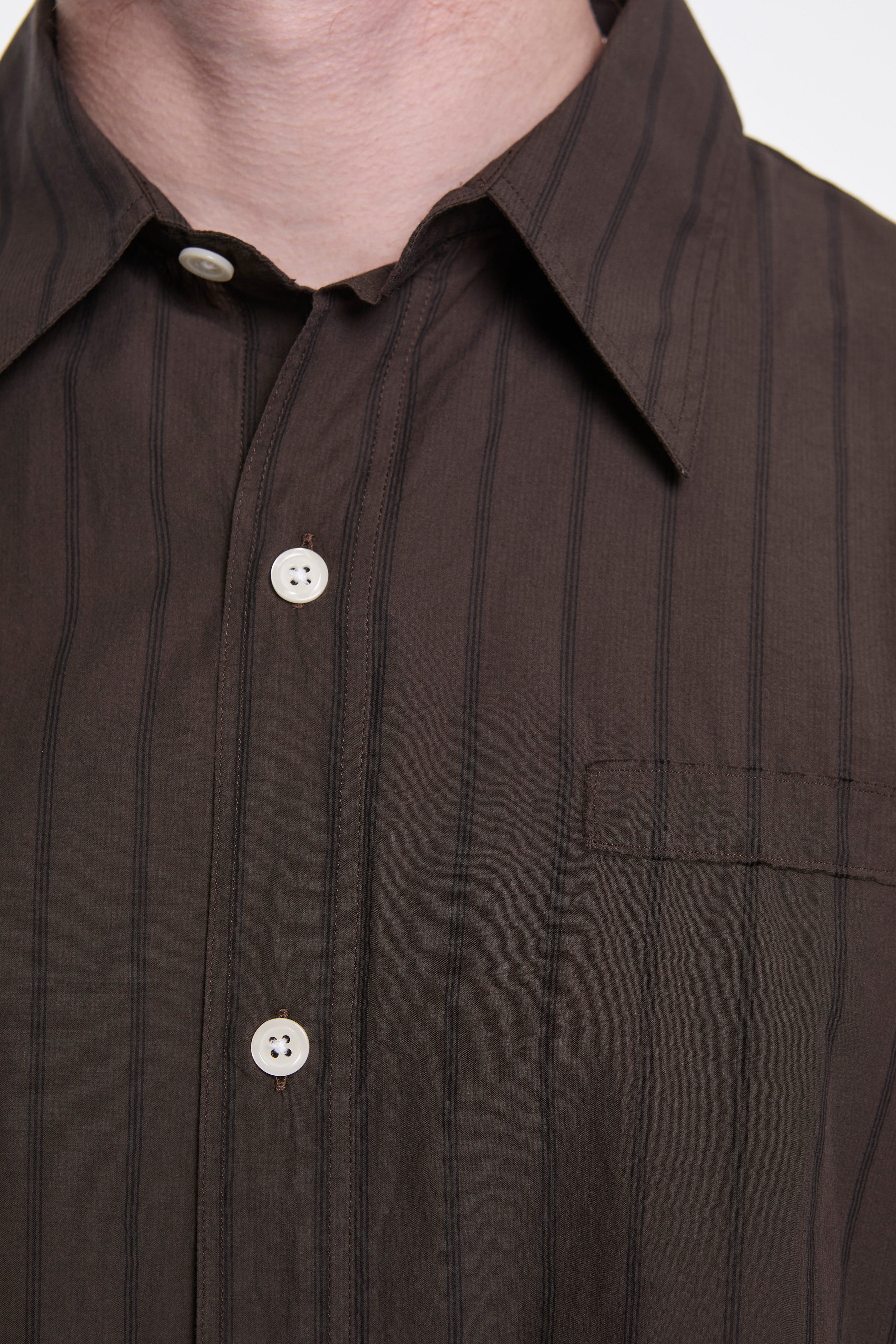 Essay Shirt Dark Brown Triple Stripe