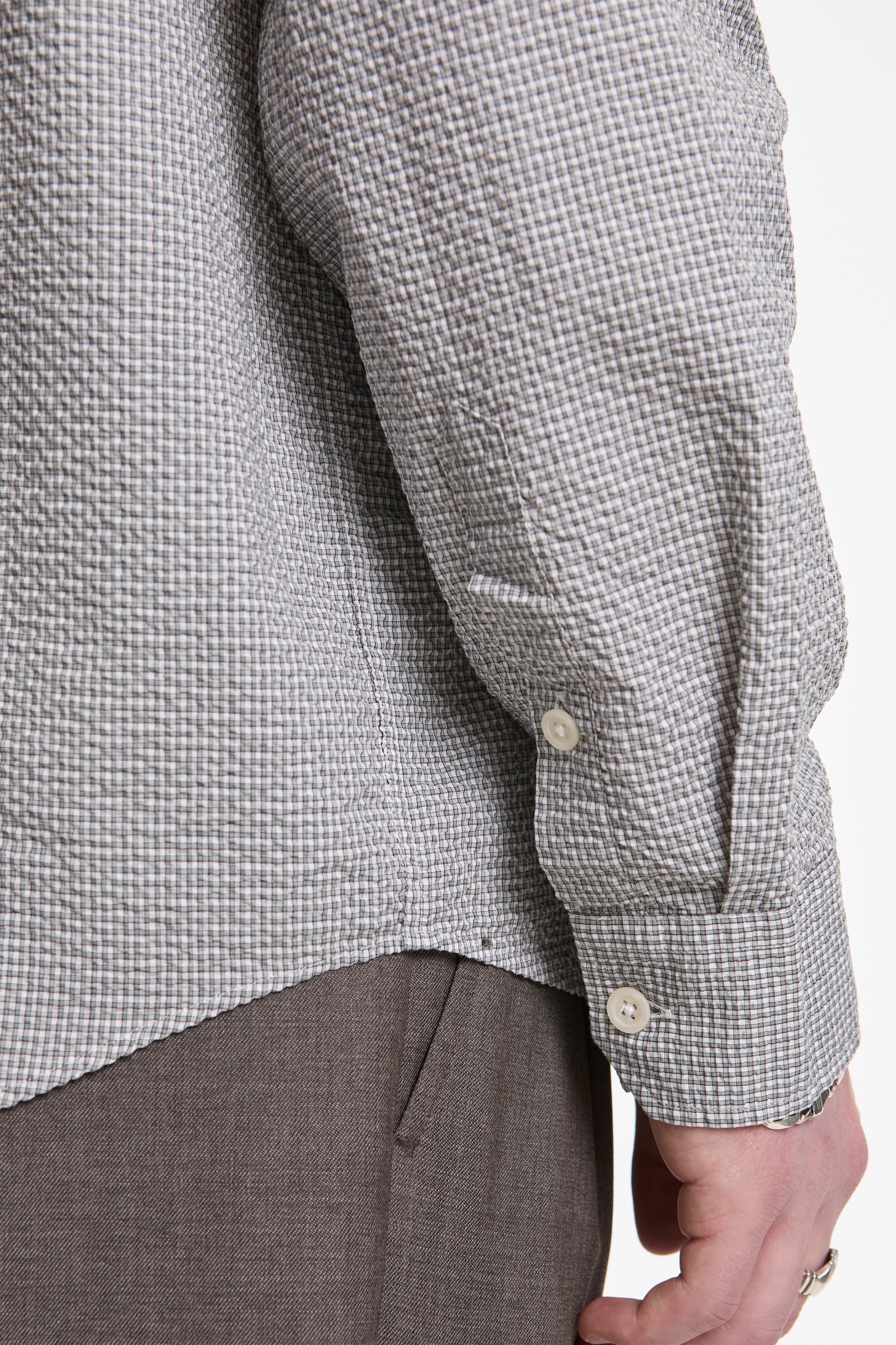 Executive Shirt Textured Bottle Grey Check