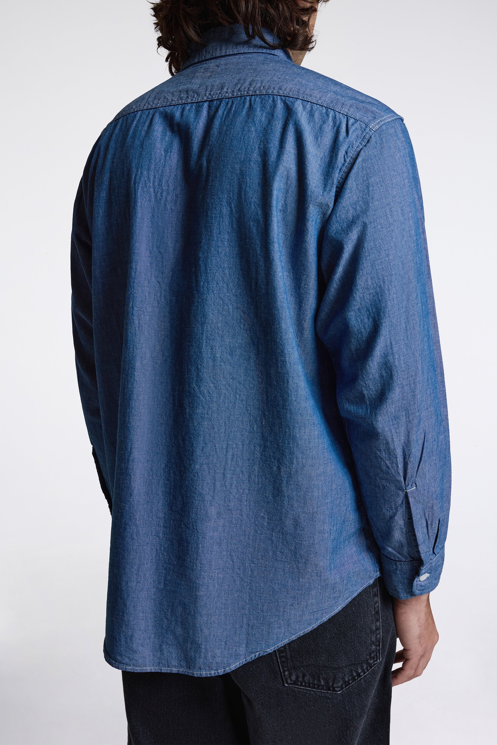 Chambray Work Shirt With Flap Pocket Chambray
