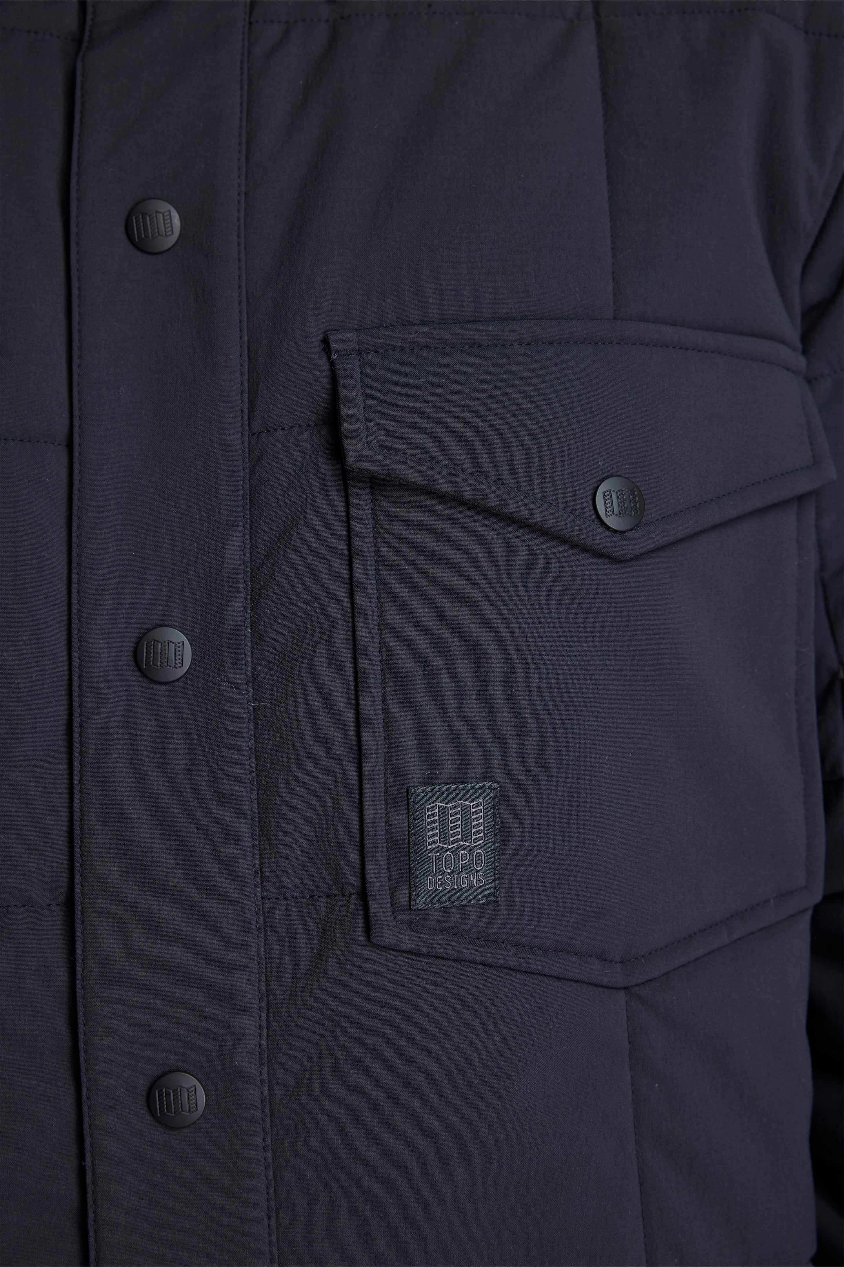 Puffer Shirt Jacket Mens Black