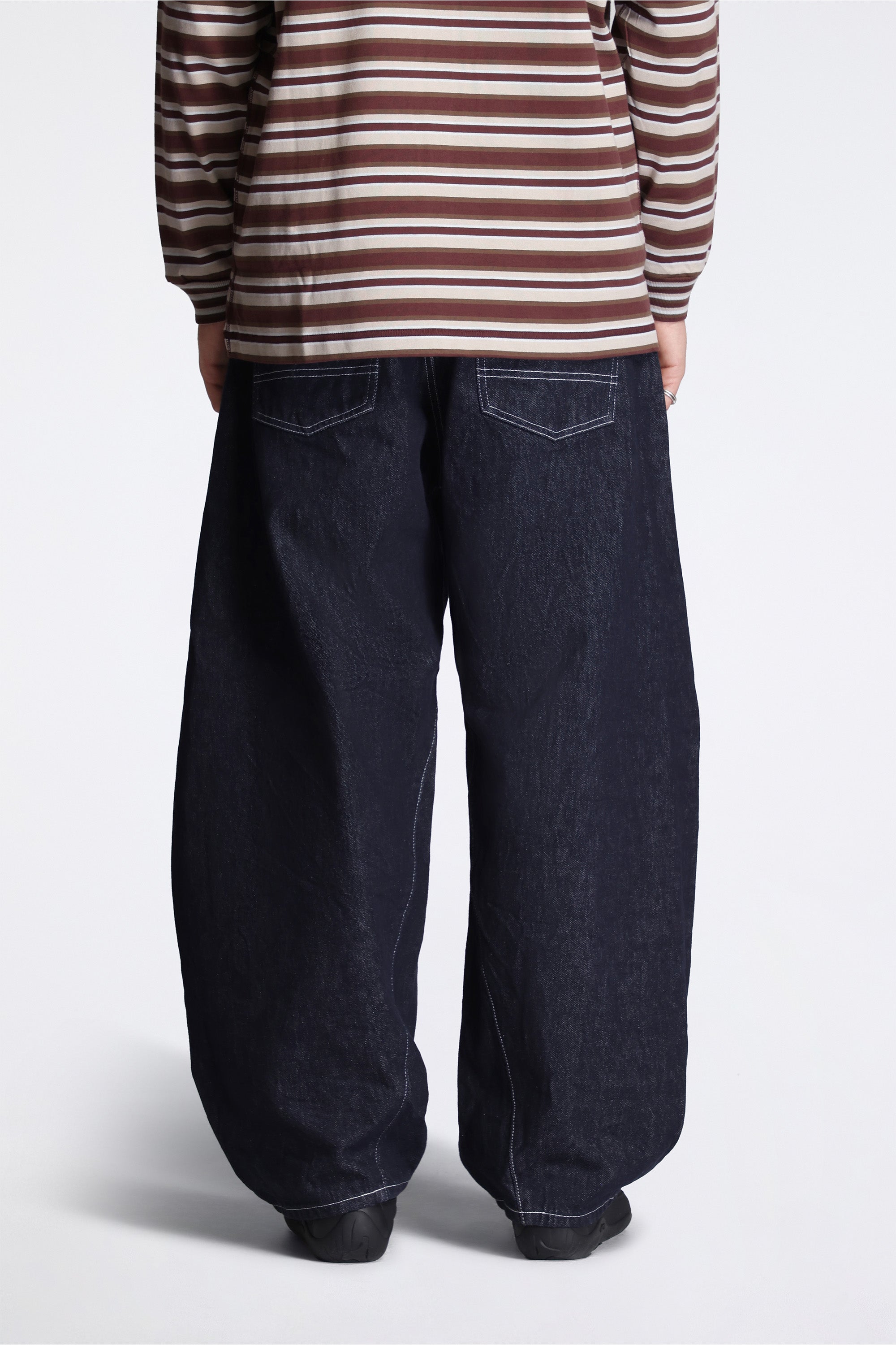 Barrel Denim Jeans Navy/White