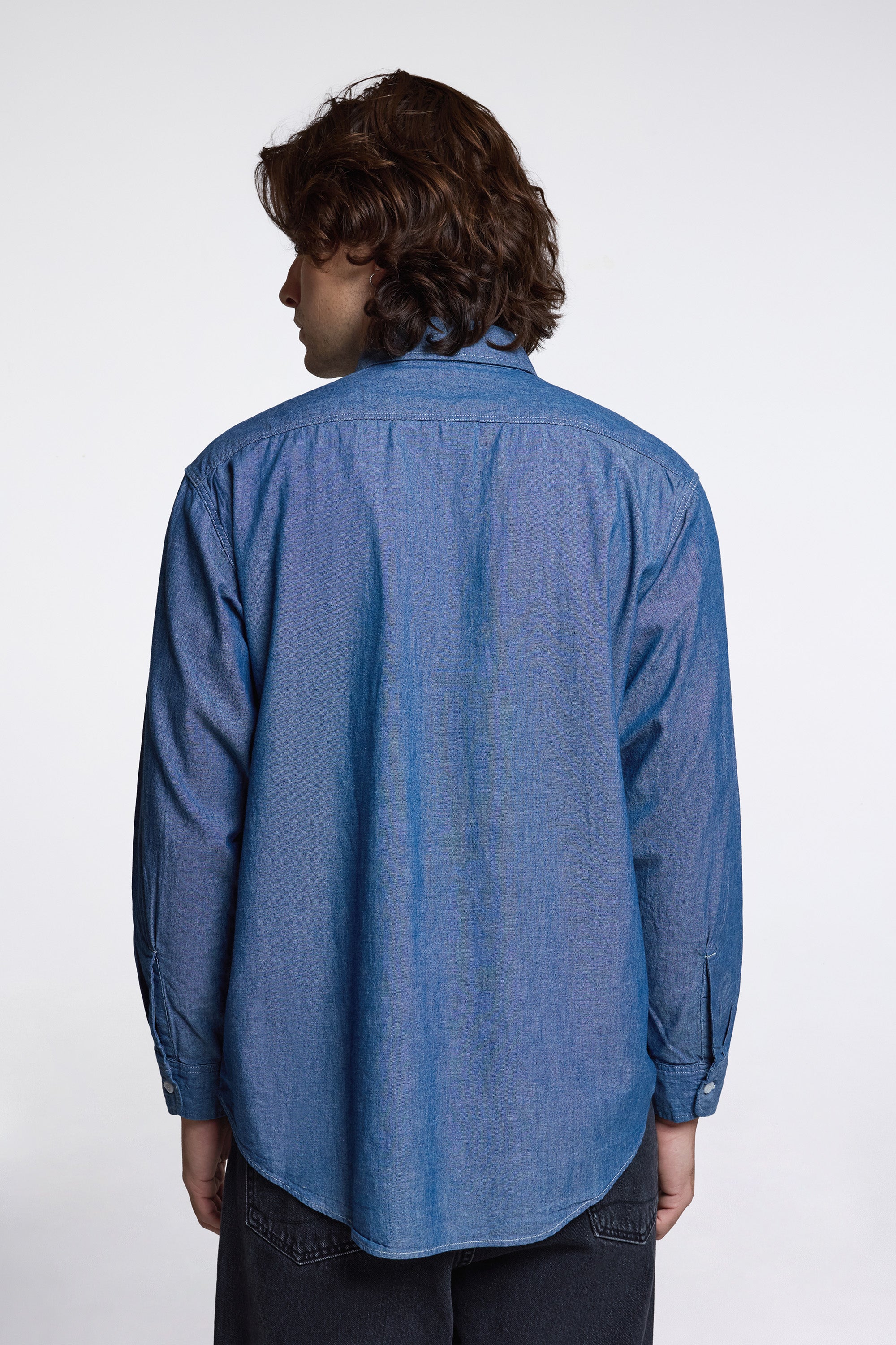 Chambray Work Shirt With Flap Pocket Chambray