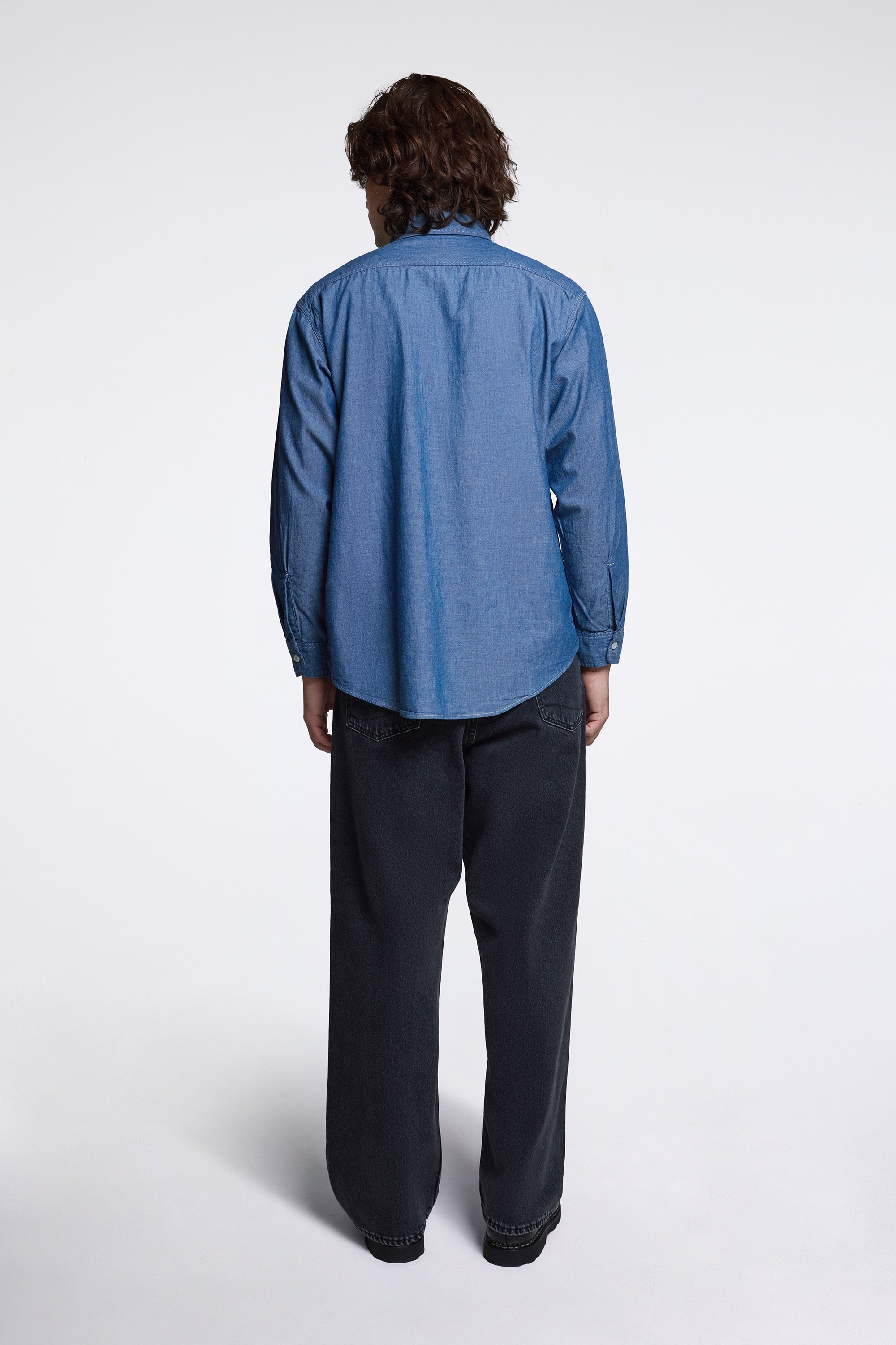 Chambray Work Shirt With Flap Pocket Chambray