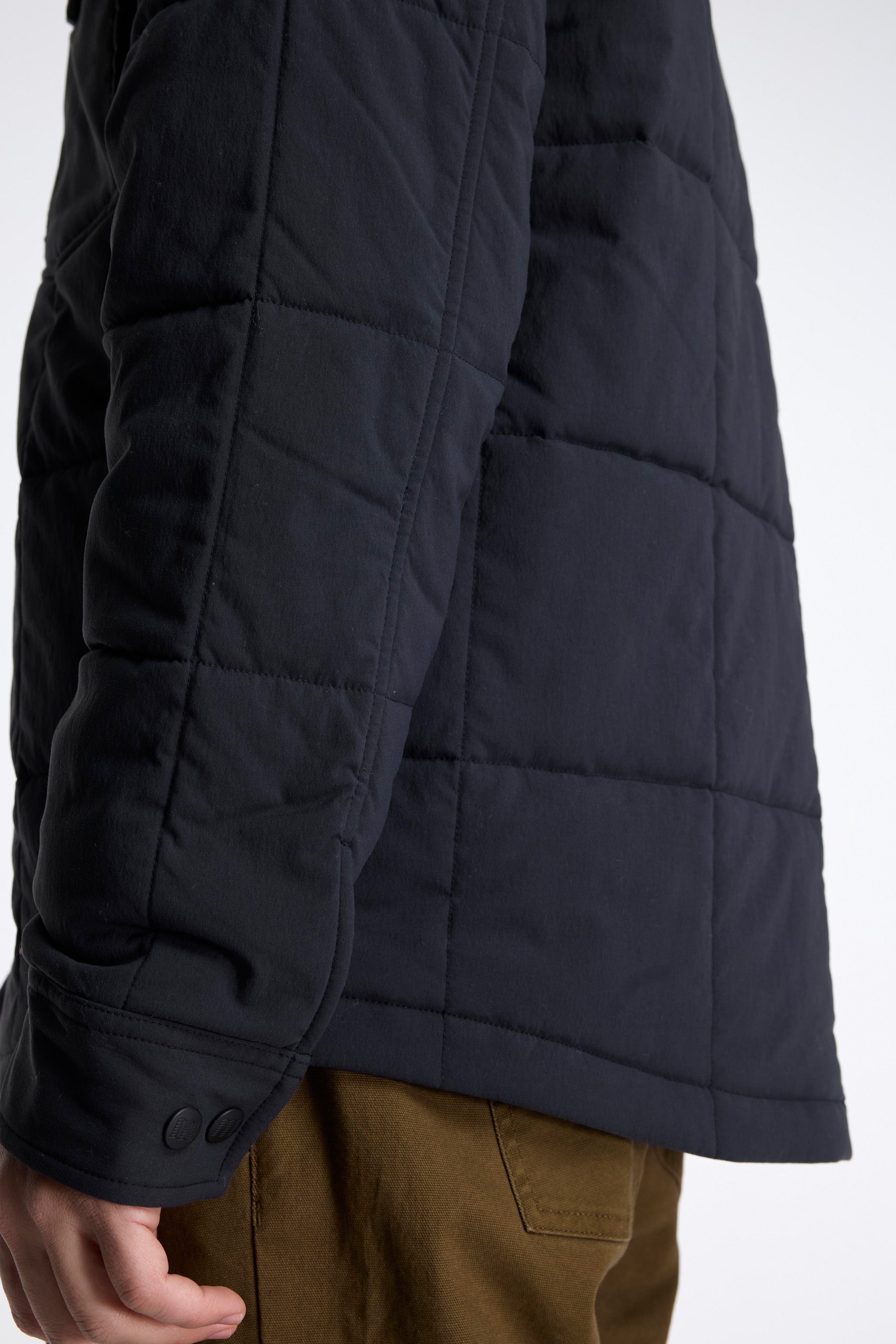 Puffer Shirt Jacket Mens Black