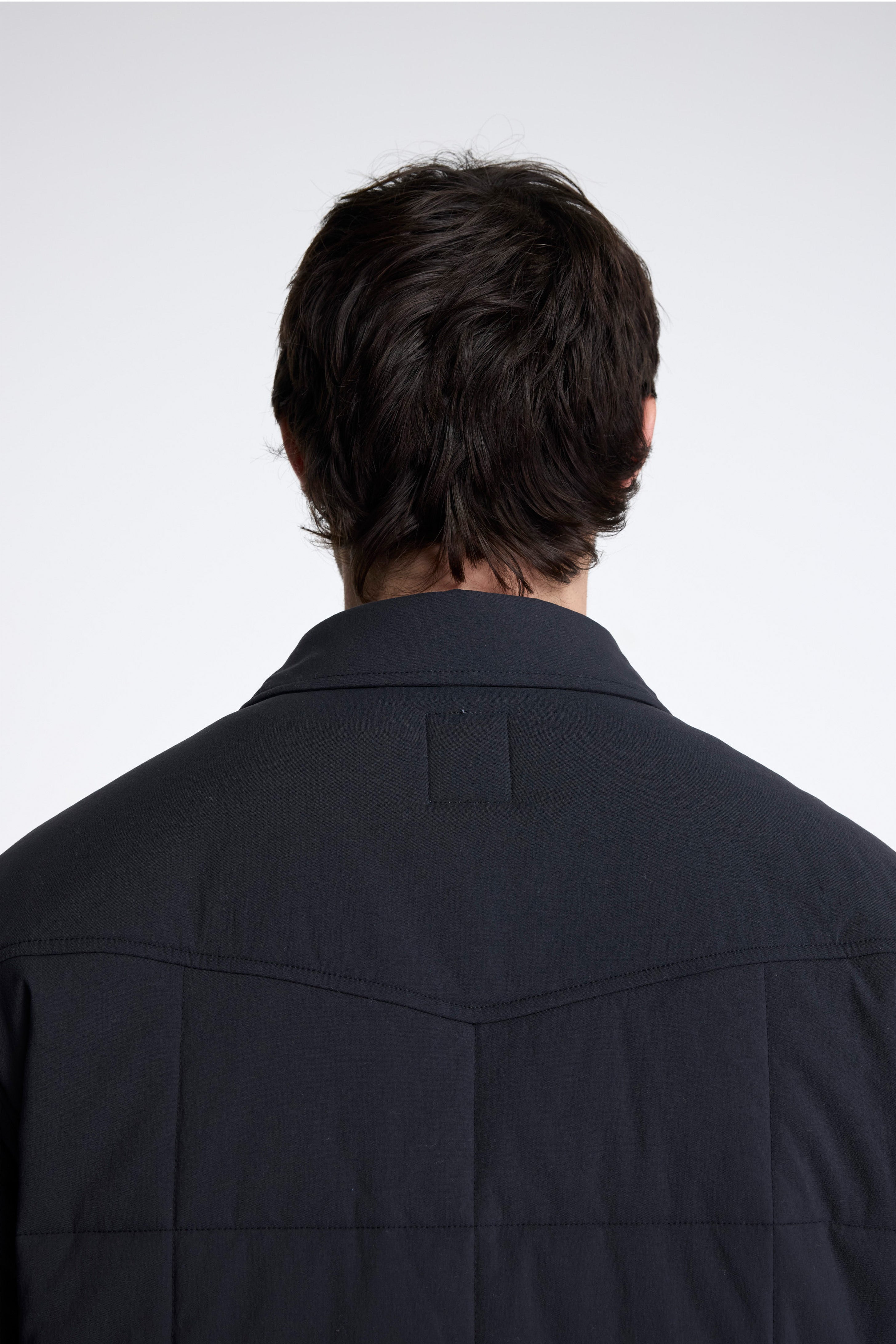 Puffer Shirt Jacket Mens Black