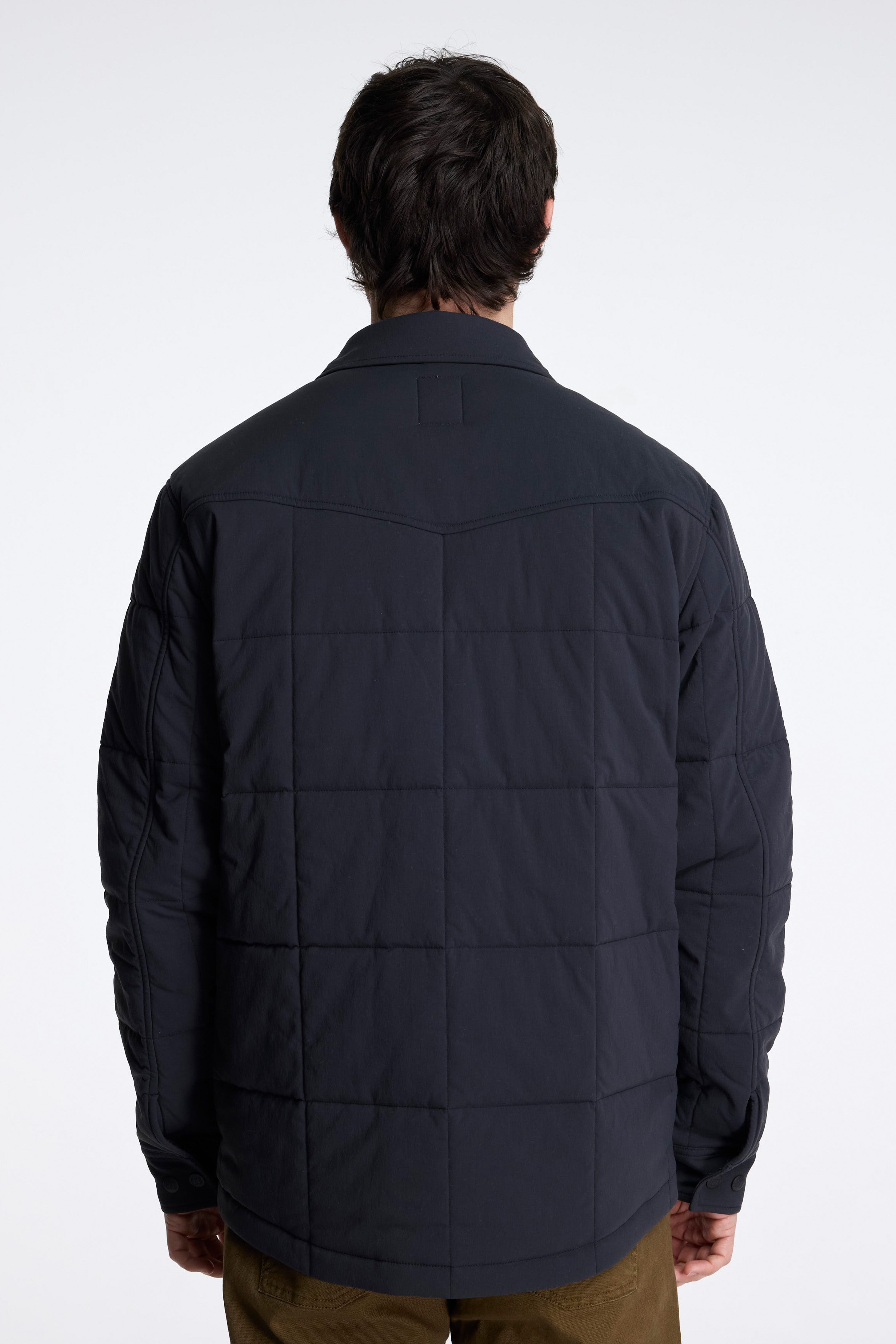Puffer Shirt Jacket Mens Black