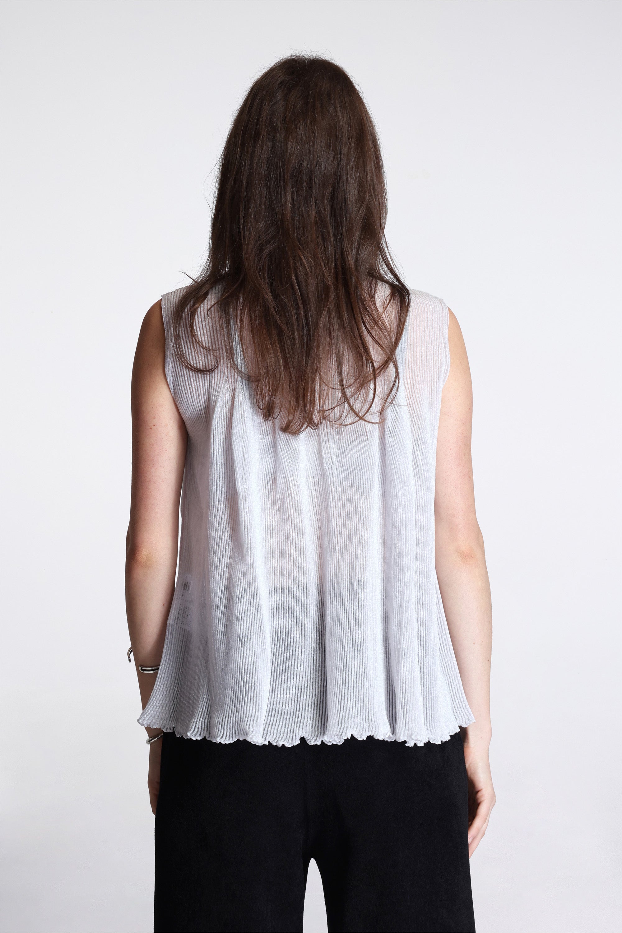 Hypha Lucent Glitter Sleeveless Bust Flare Top Lavender Fog Multi