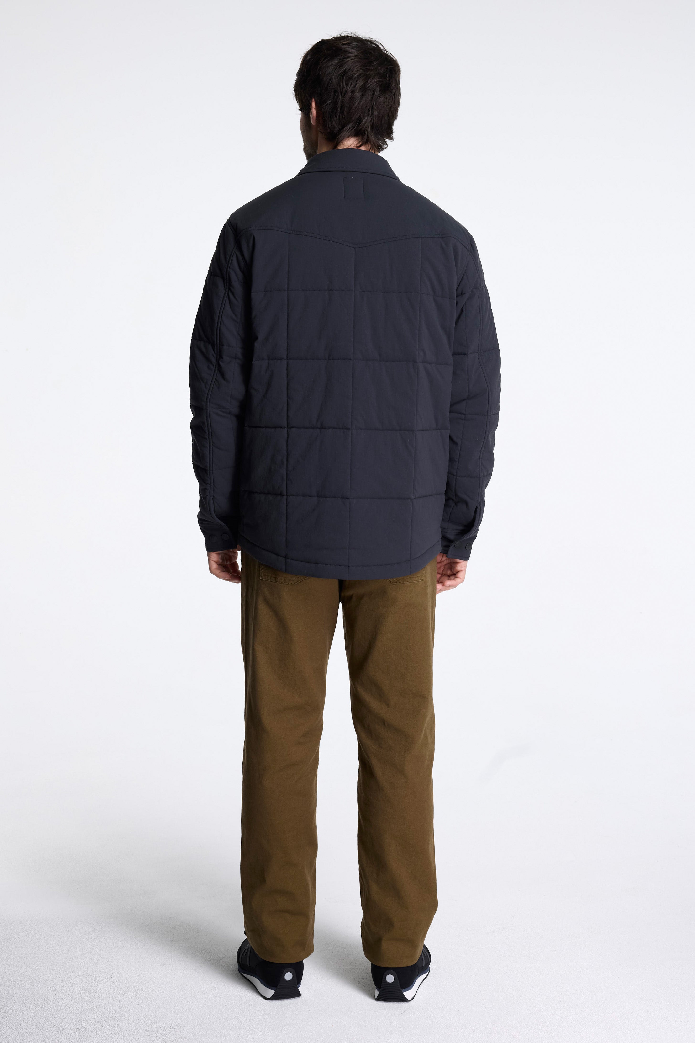 Puffer Shirt Jacket Mens Black